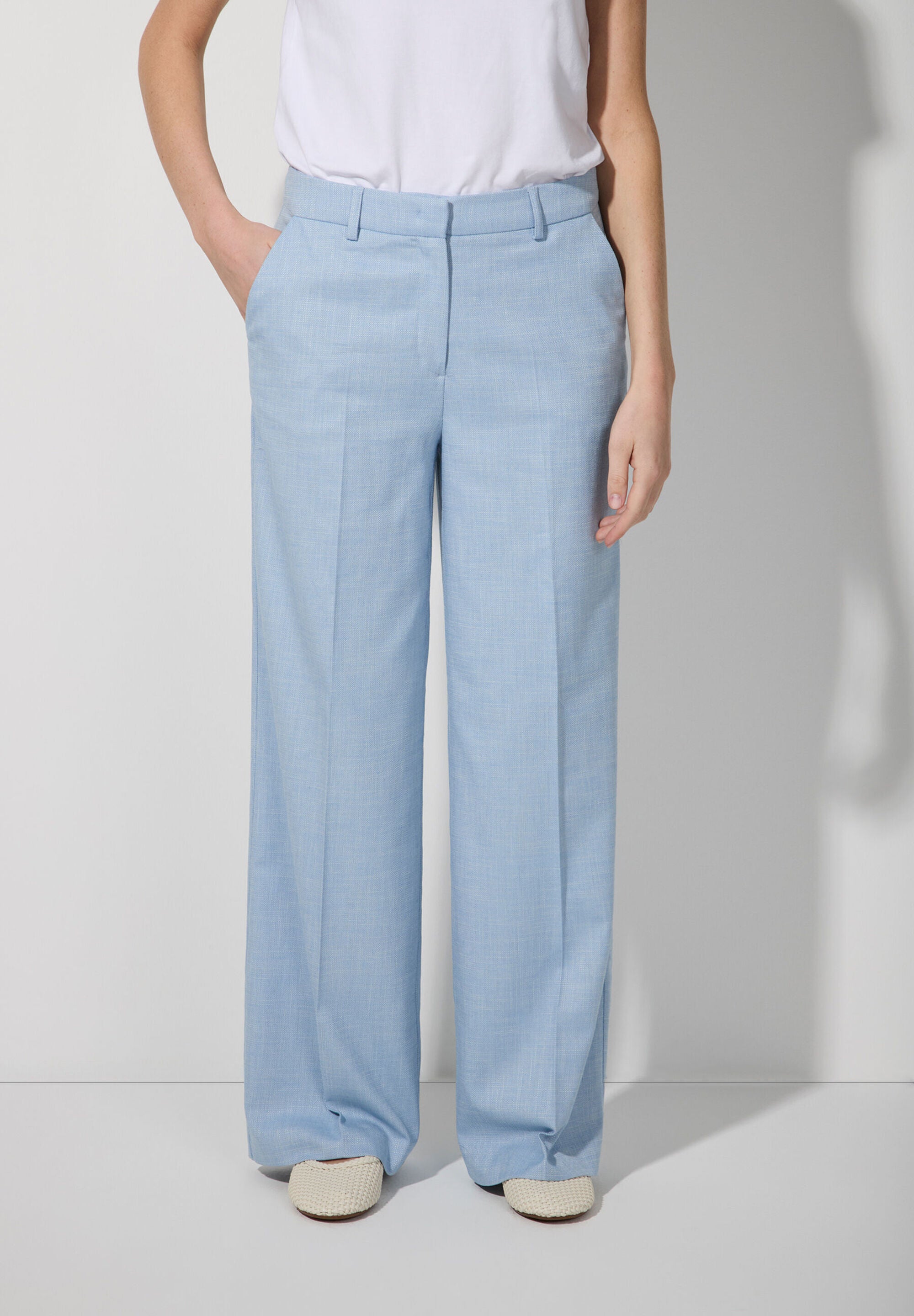 Pantalon droit bleu clair MORE & MORE