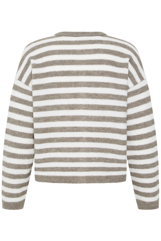 Cardigan rayé taupe Fransa