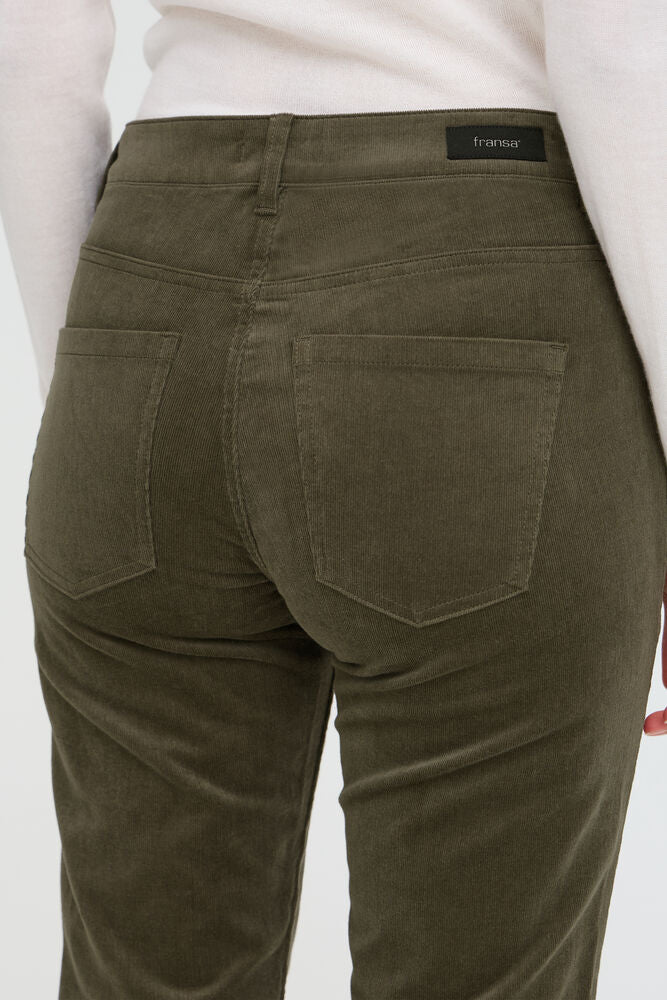 Pantalon en Velours Côtelé Kaki Fransa