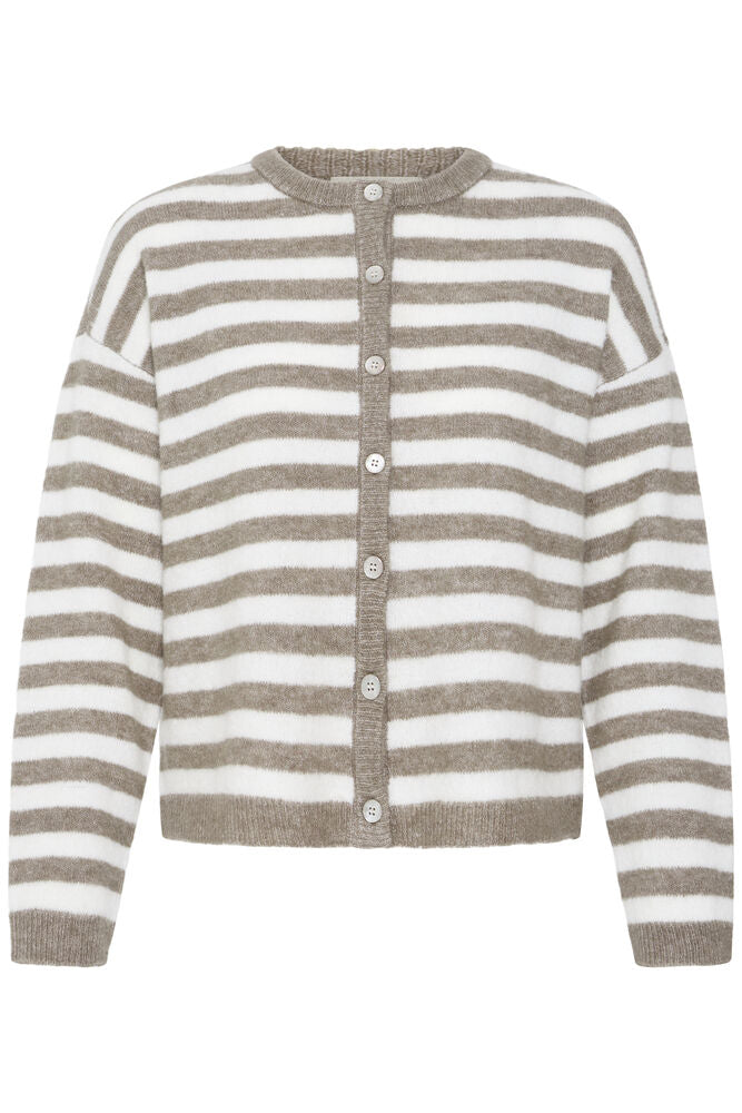 Cardigan rayé taupe Fransa