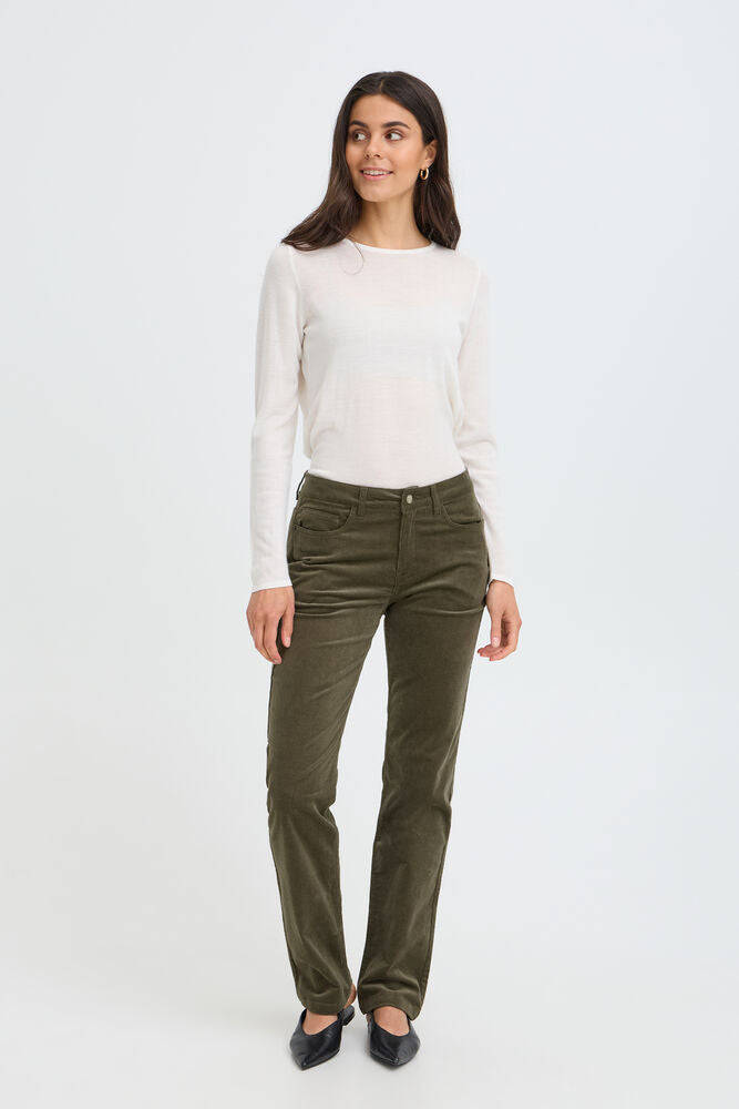 Pantalon en Velours Côtelé Kaki Fransa
