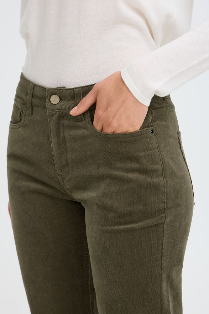 Pantalon en Velours Côtelé Kaki Fransa
