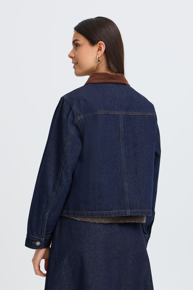 Veste jean à col velours Fransa