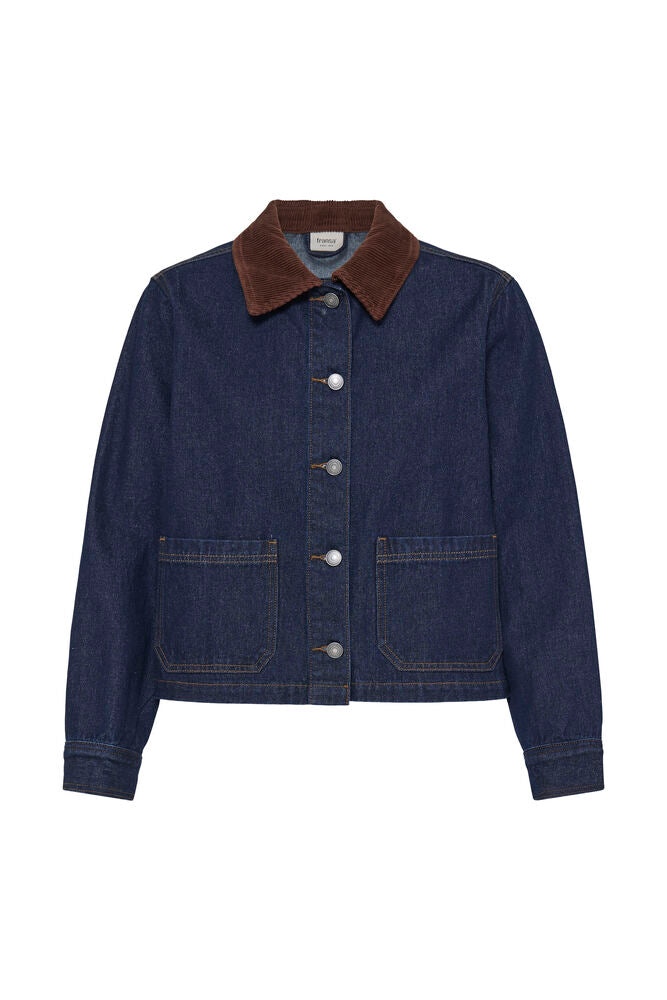Veste jean à col velours Fransa