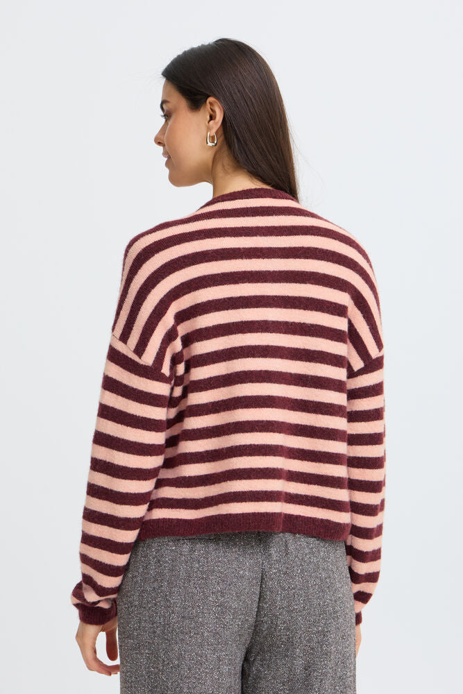 Cardigan rayé rose Fransa