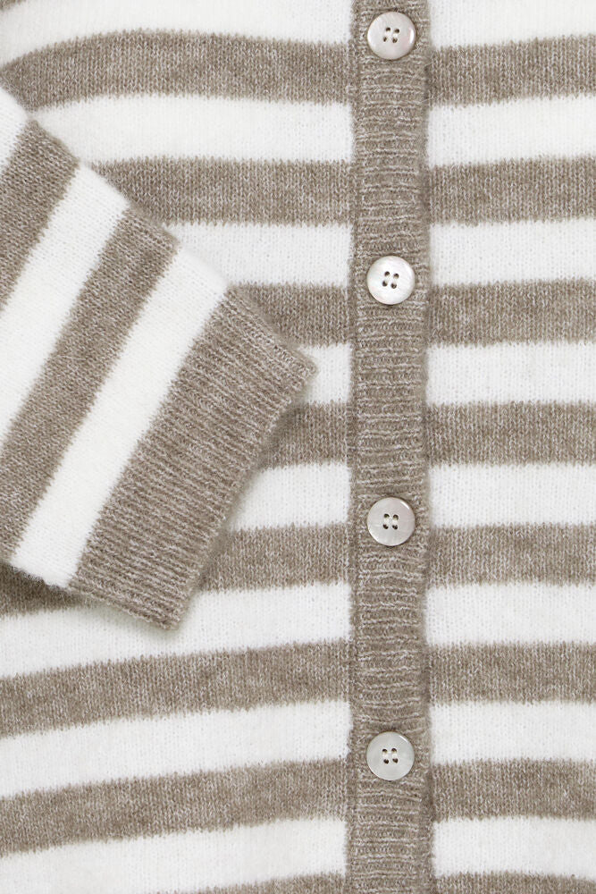 Cardigan rayé taupe Fransa