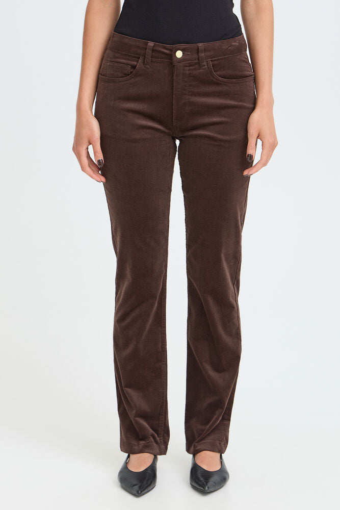 Pantalon en Velours Côtelé choco Fransa