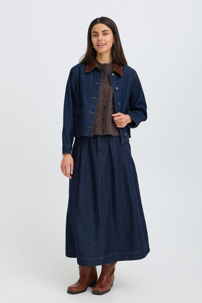 Veste jean à col velours Fransa