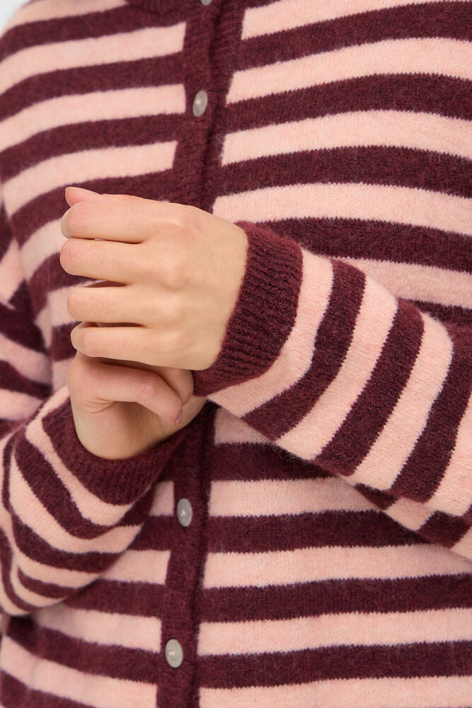 Cardigan rayé rose Fransa