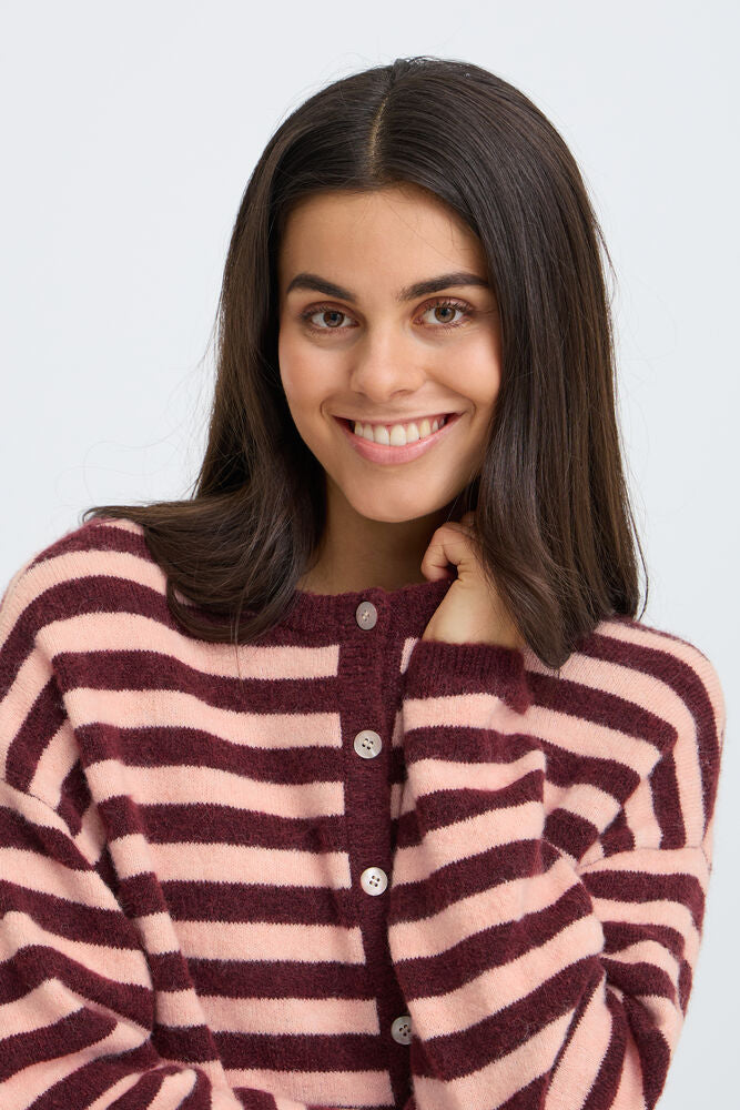 Cardigan rayé rose Fransa