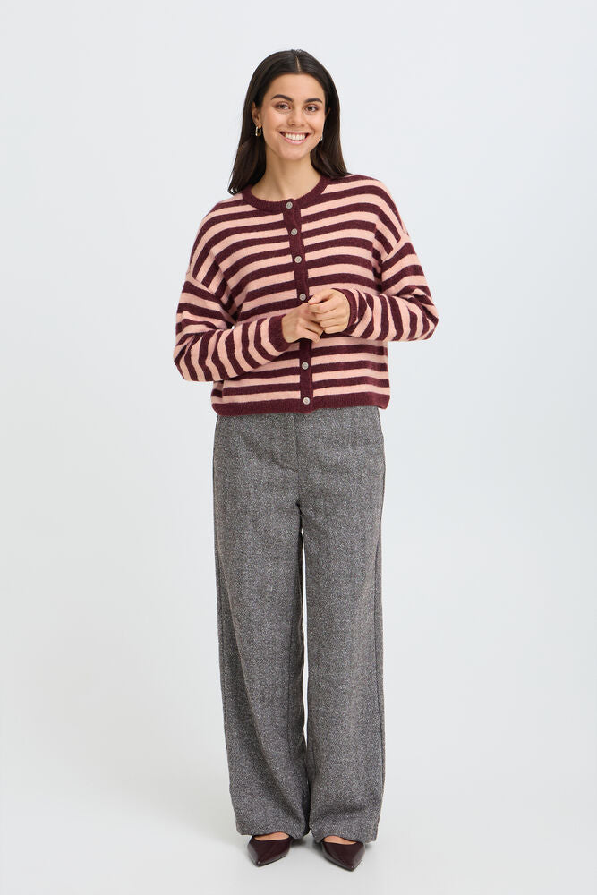Cardigan rayé rose Fransa