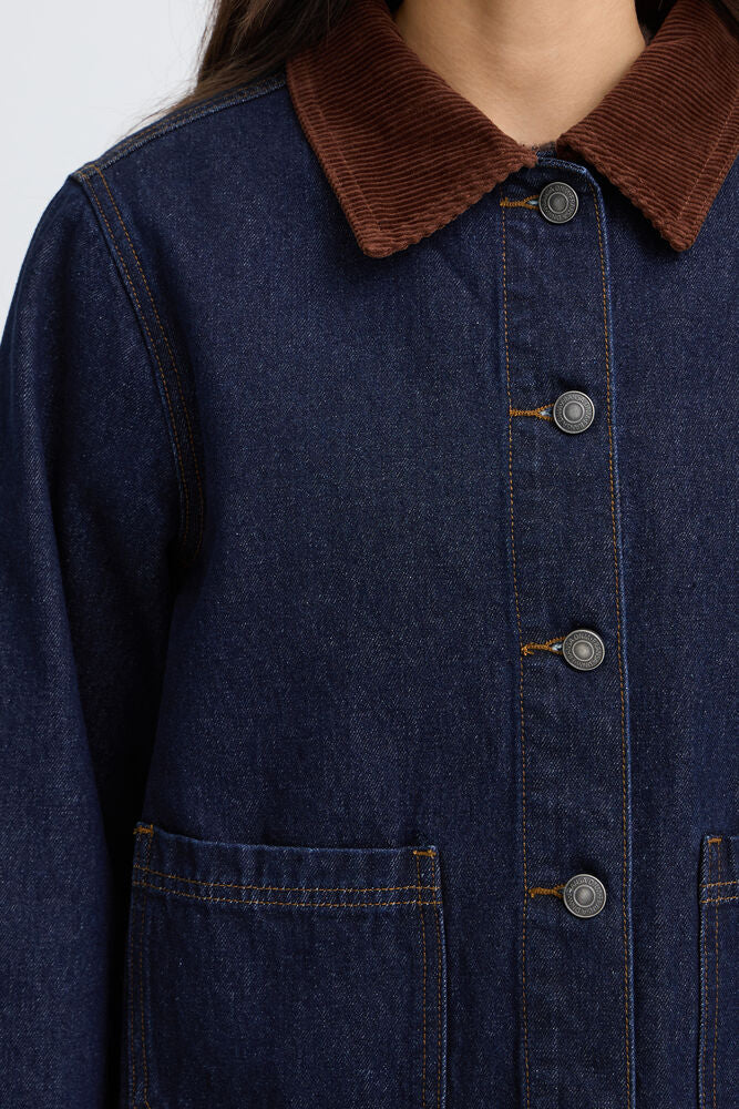 Veste jean à col velours Fransa