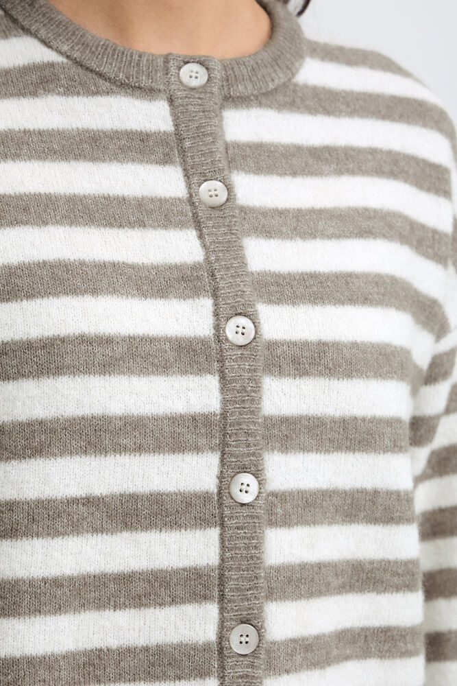 Cardigan rayé taupe Fransa
