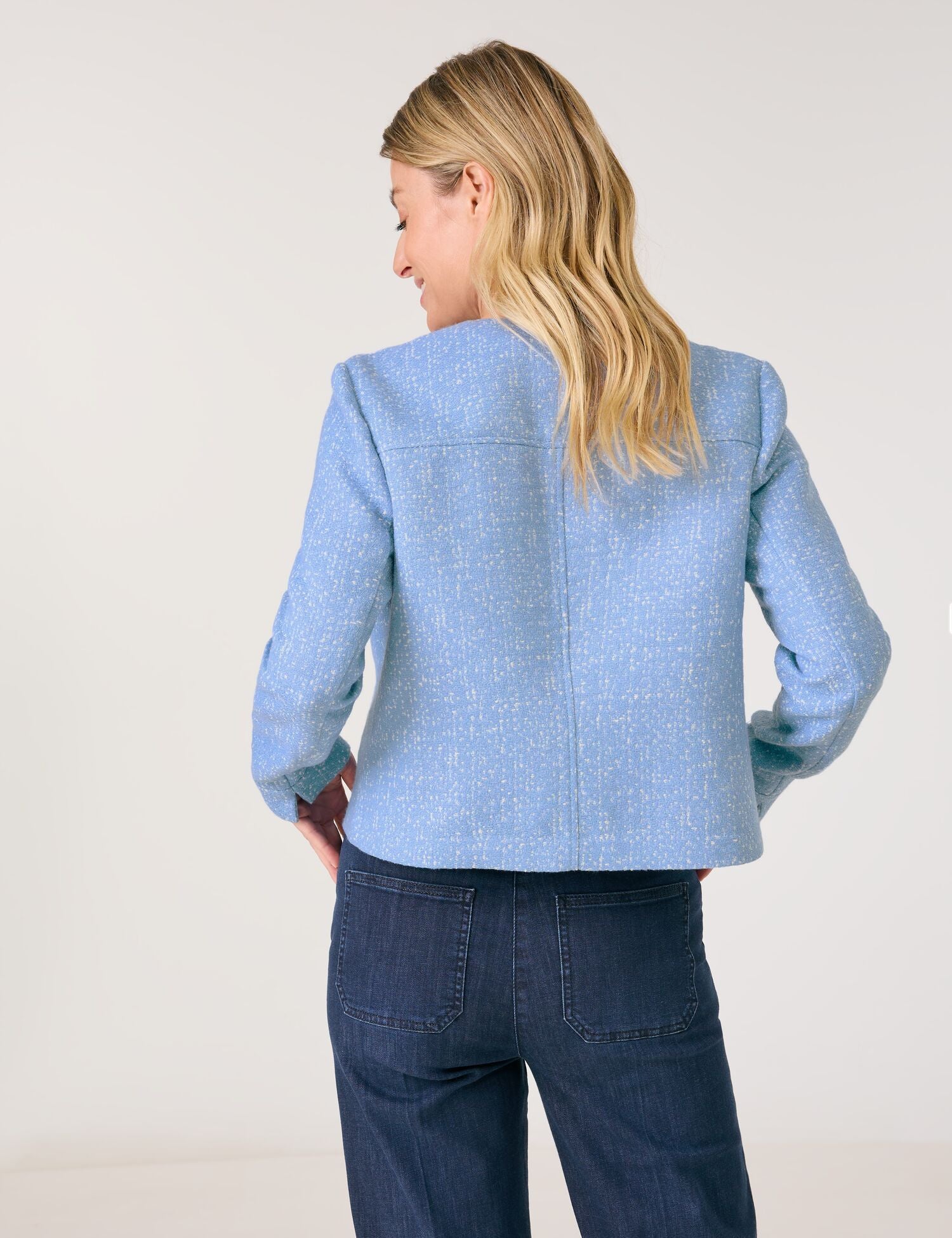 Veste blazer en tweed bleu ciel GERRY WEBER