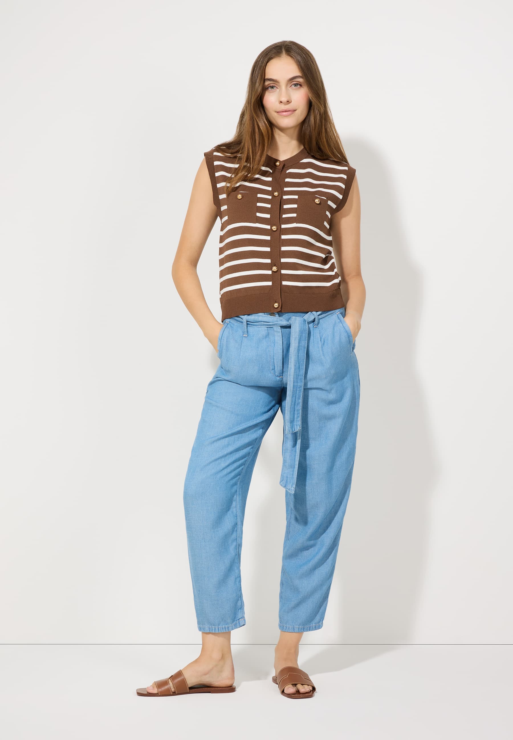 Gilet en tricot rayé MORE&MORE