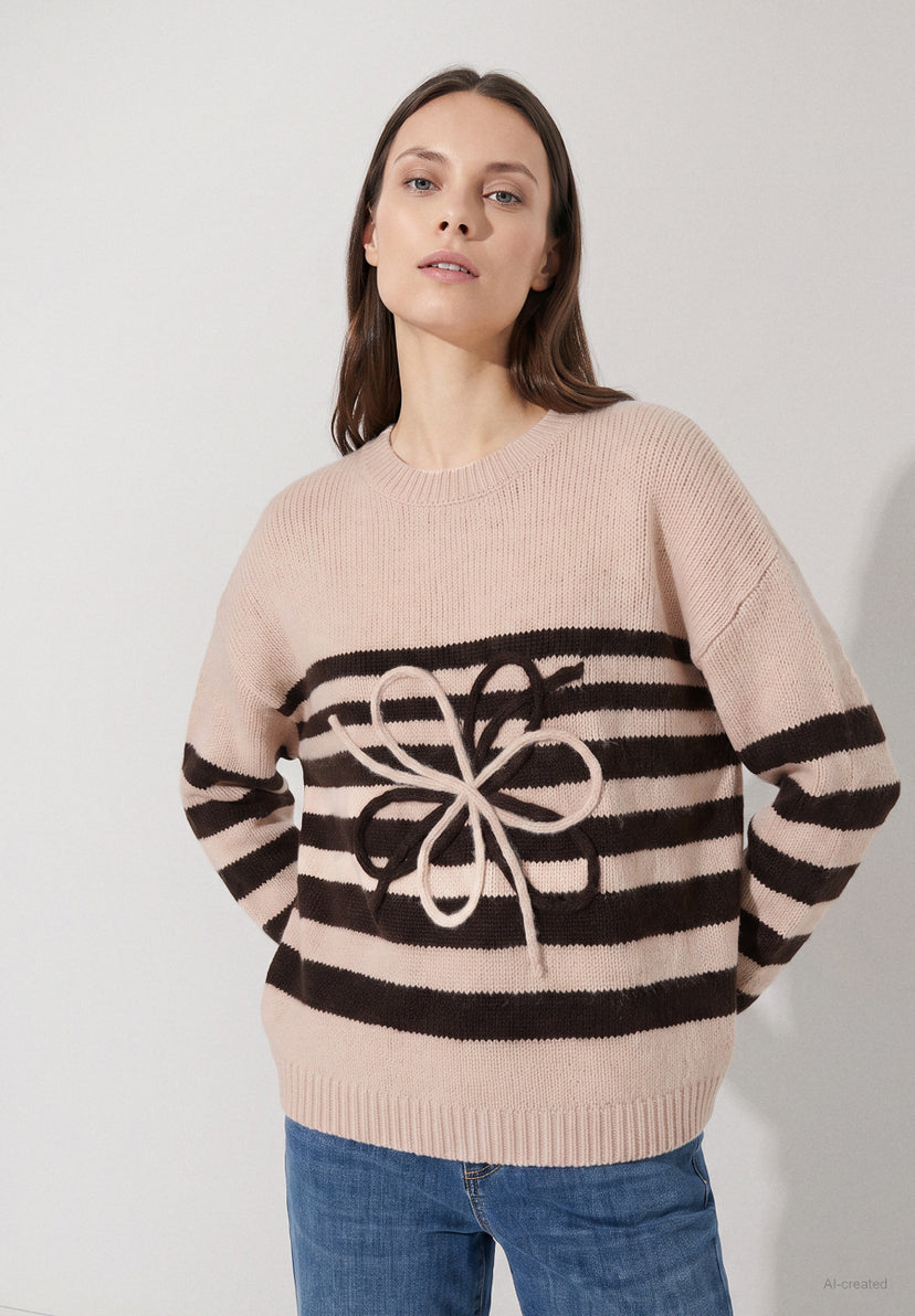 Pull Rayé Graphique More & More
