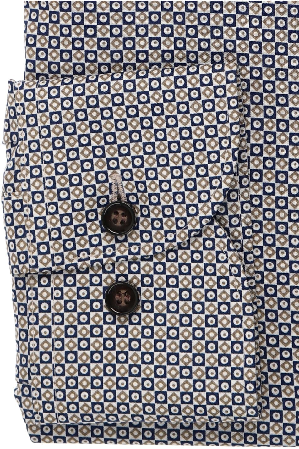 Chemise imprimée beige et marine Marvelis