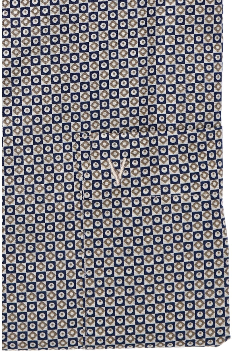 Chemise imprimée beige et marine Marvelis