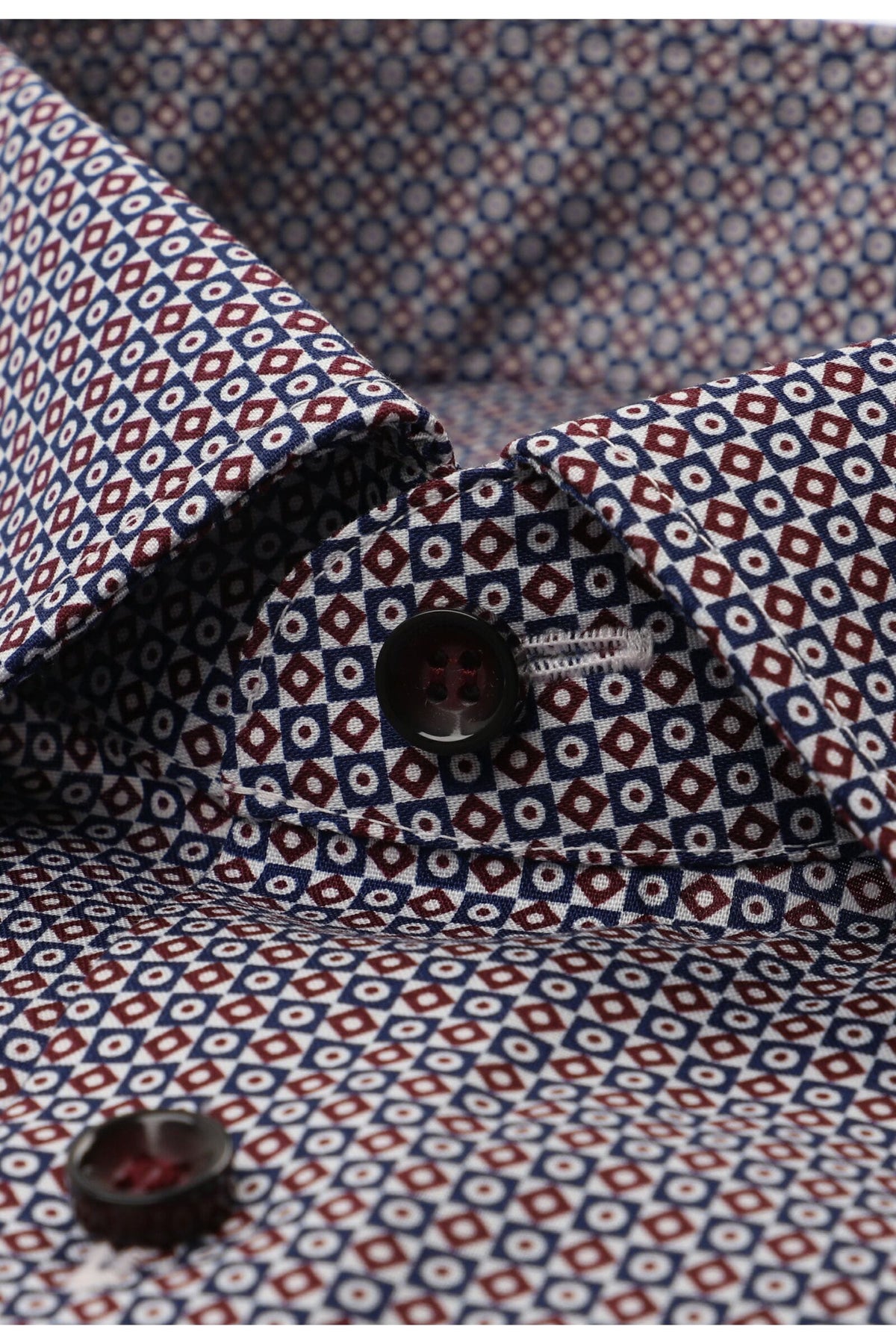 Chemise imprimée bordeaux et marine Marvelis