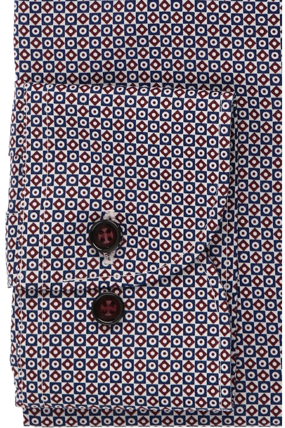 Chemise imprimée bordeaux et marine Marvelis