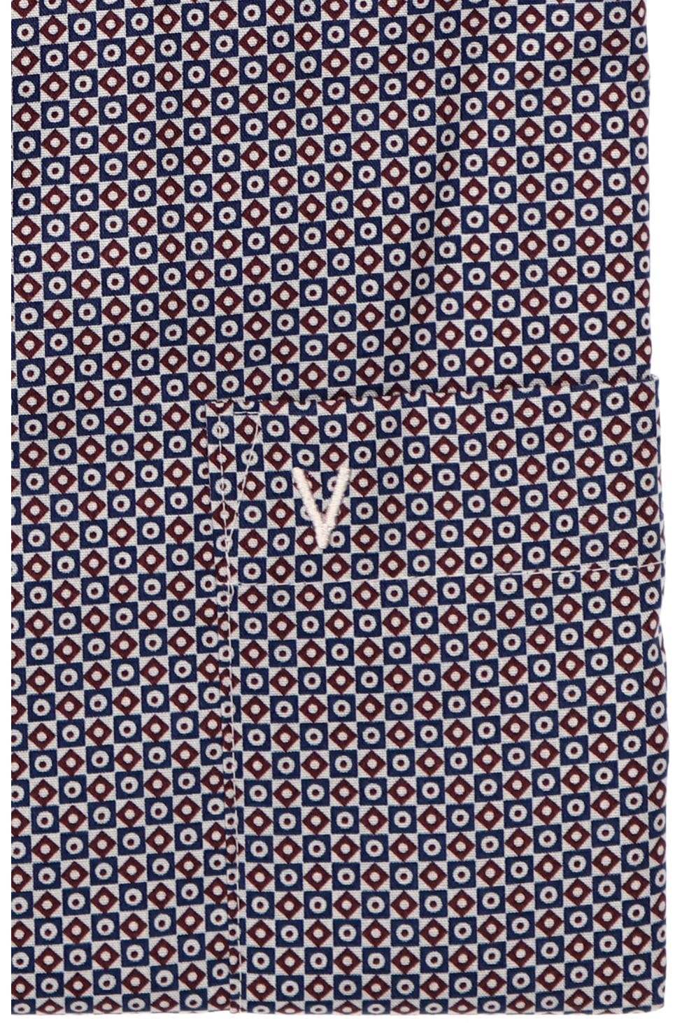 Chemise imprimée bordeaux et marine Marvelis