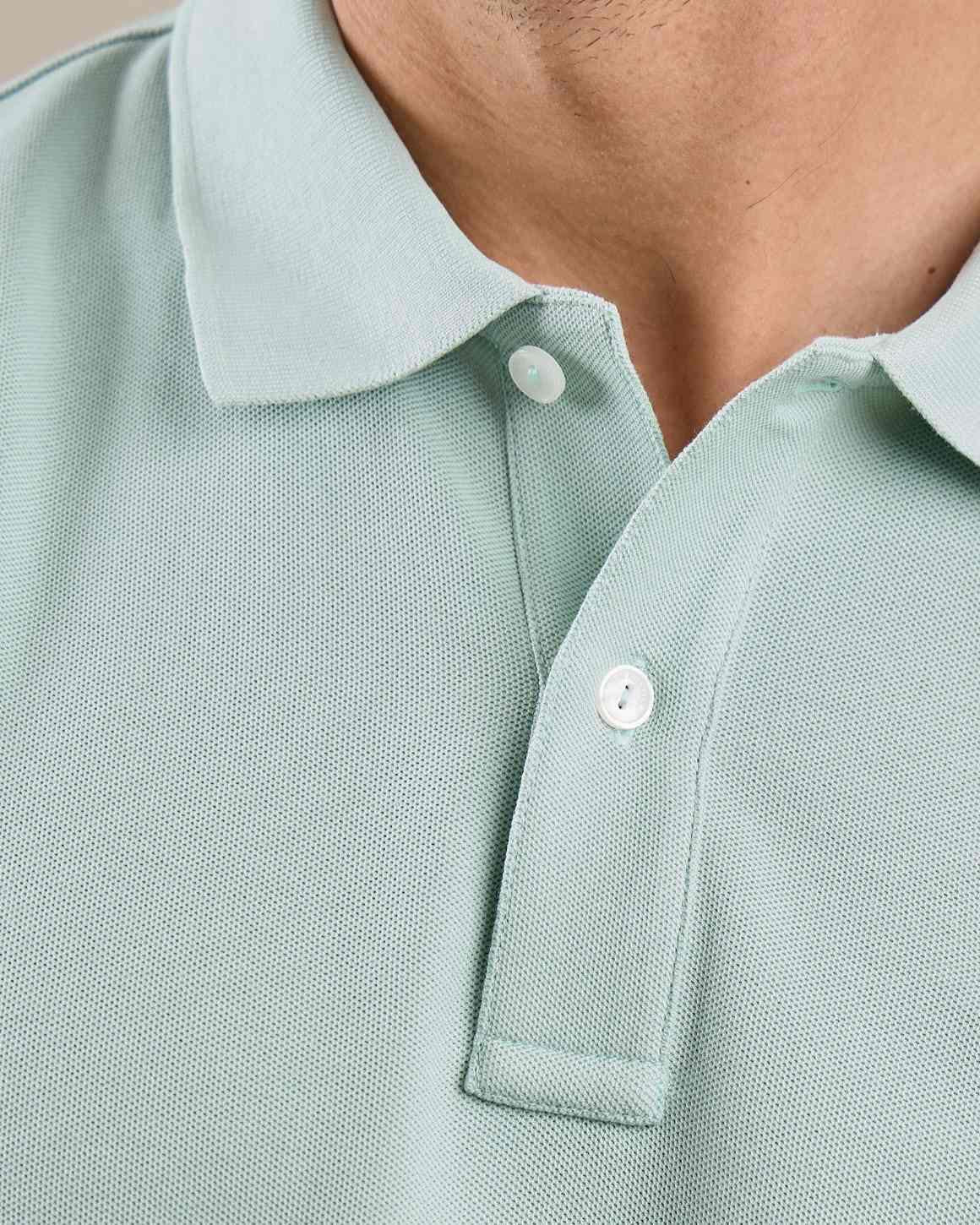 Polo bleu minéral MISE AU GREEN