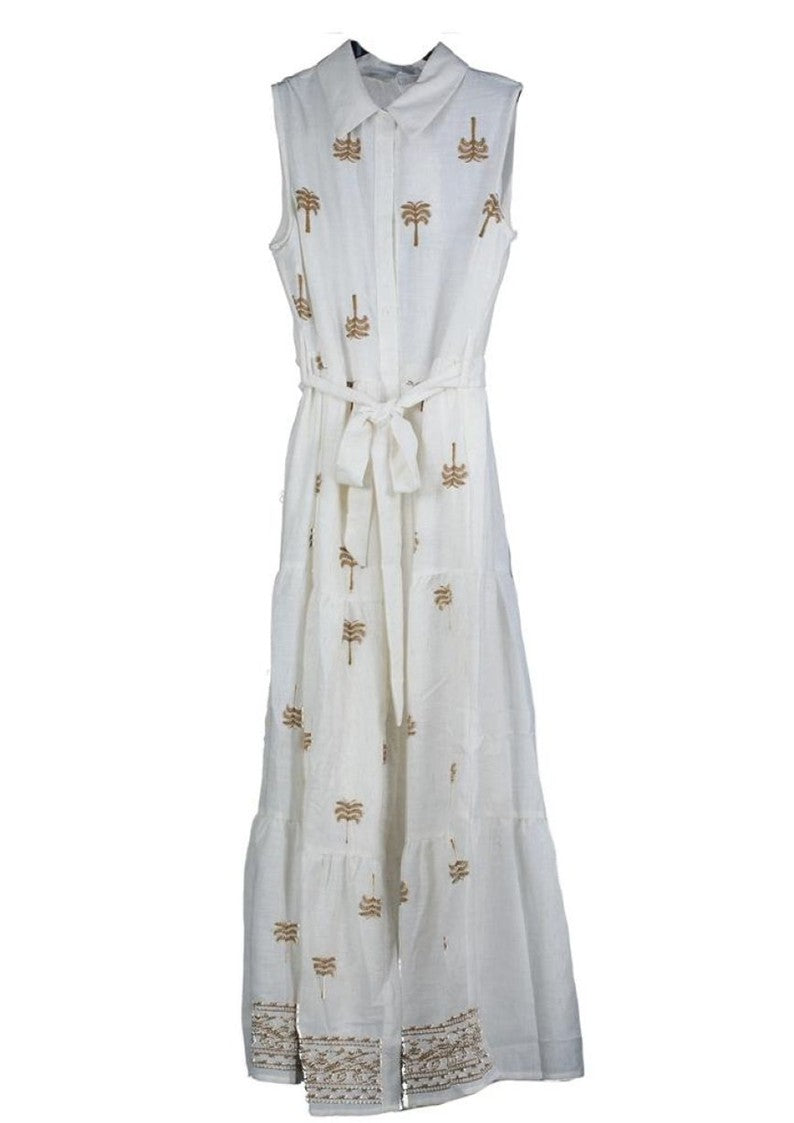 Robe bohème palmier beige Amélie & Amélie