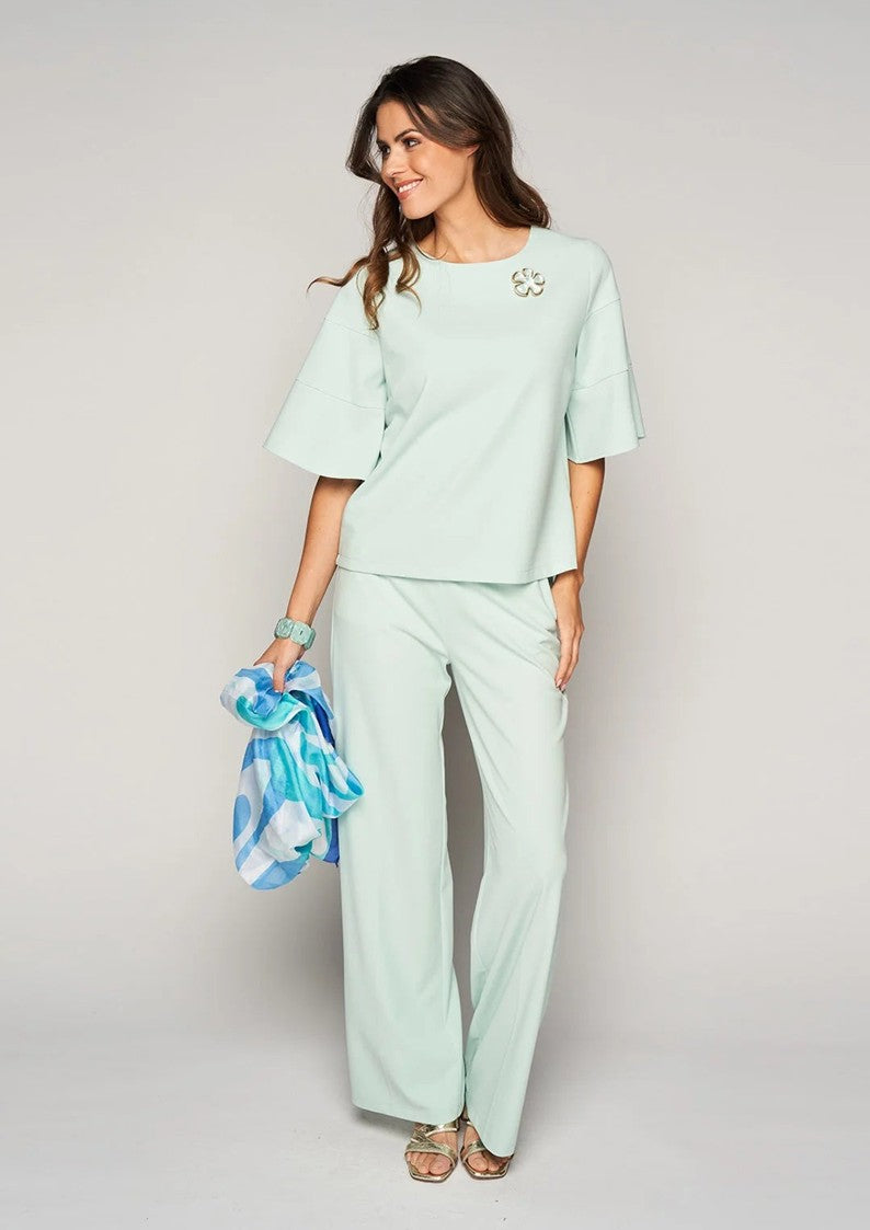 Blouse manches froncées Green Ice