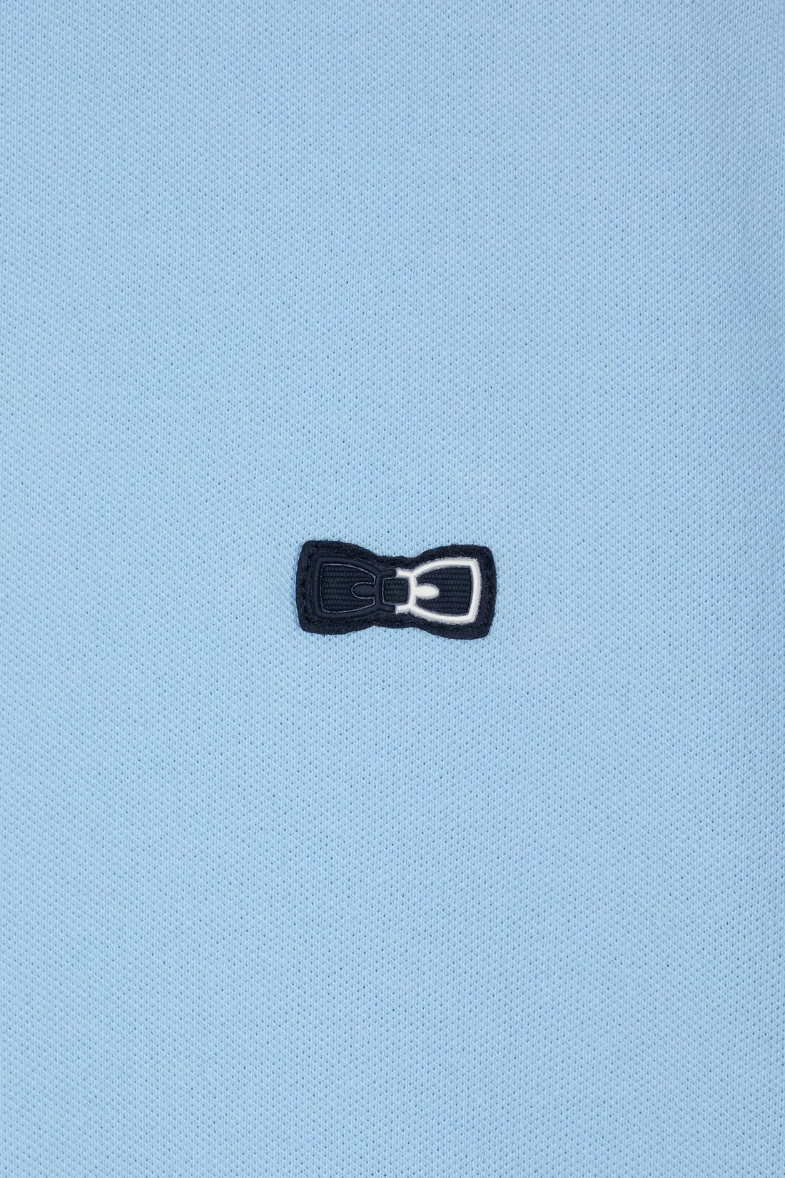 Polo zippé à manches courtes en coton stretch ciel EDEN PARK
