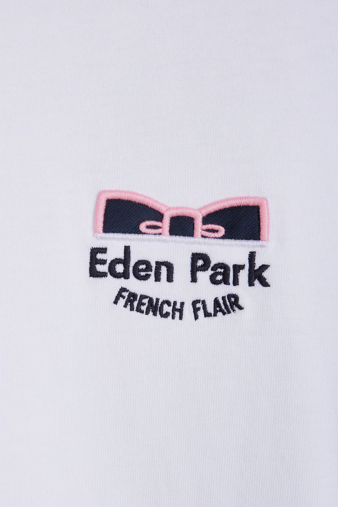 T-shirt bicolore en coton blanc broderie Eden Park French Flair EDEN PARK