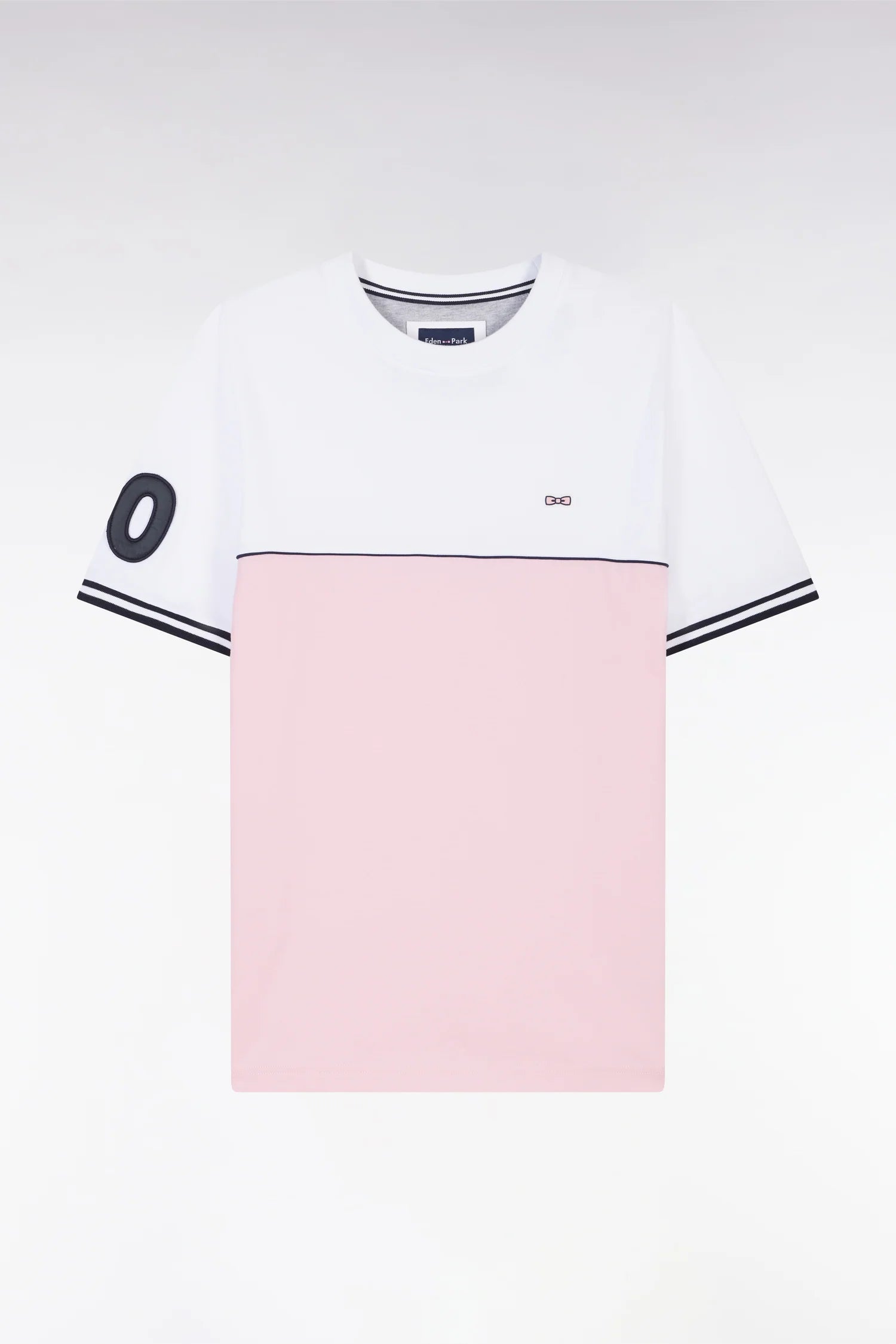 T-shirt bicolore en coton rose coupe relaxed EDEN PARK