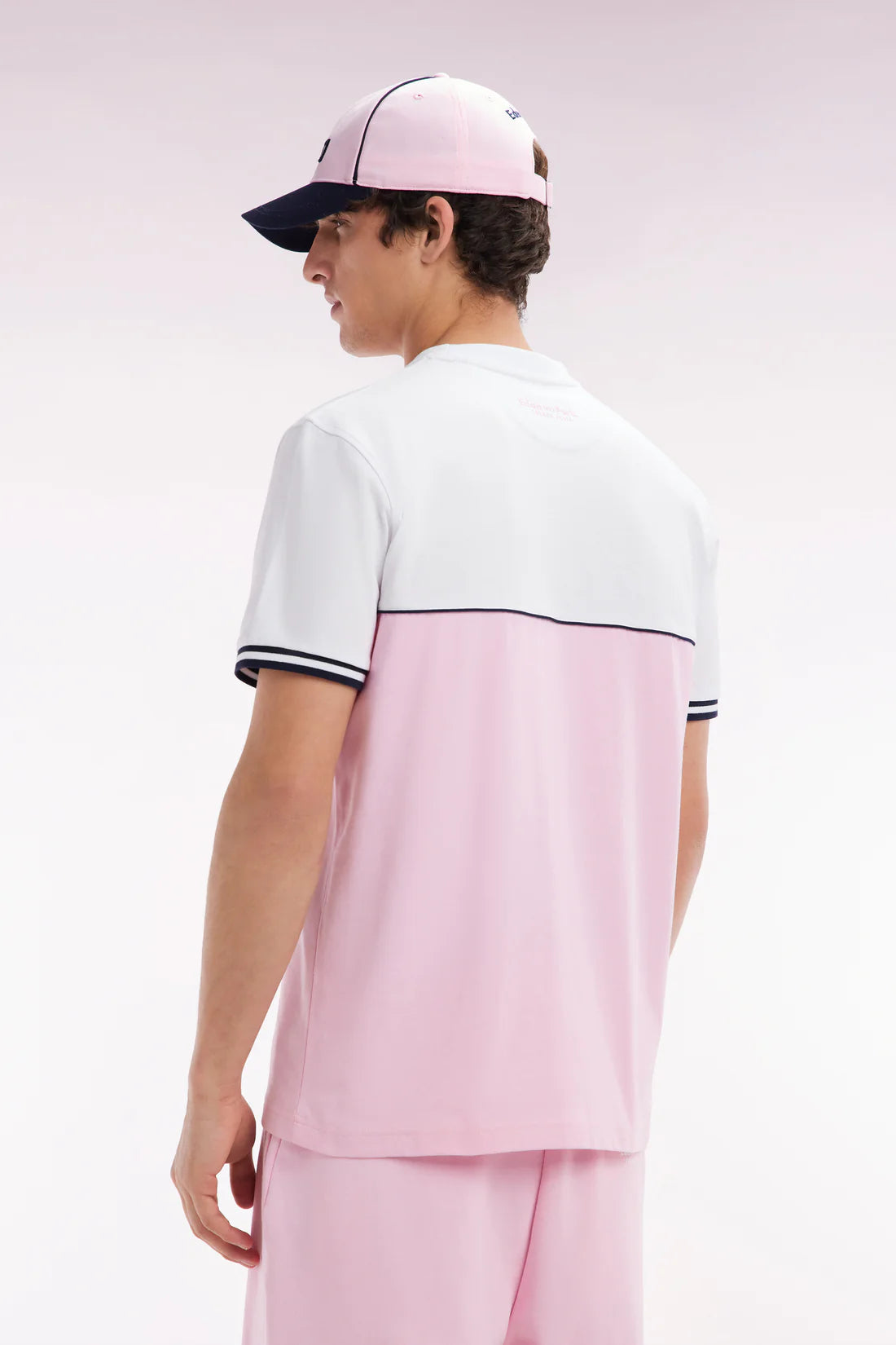 T-shirt bicolore en coton rose coupe relaxed EDEN PARK