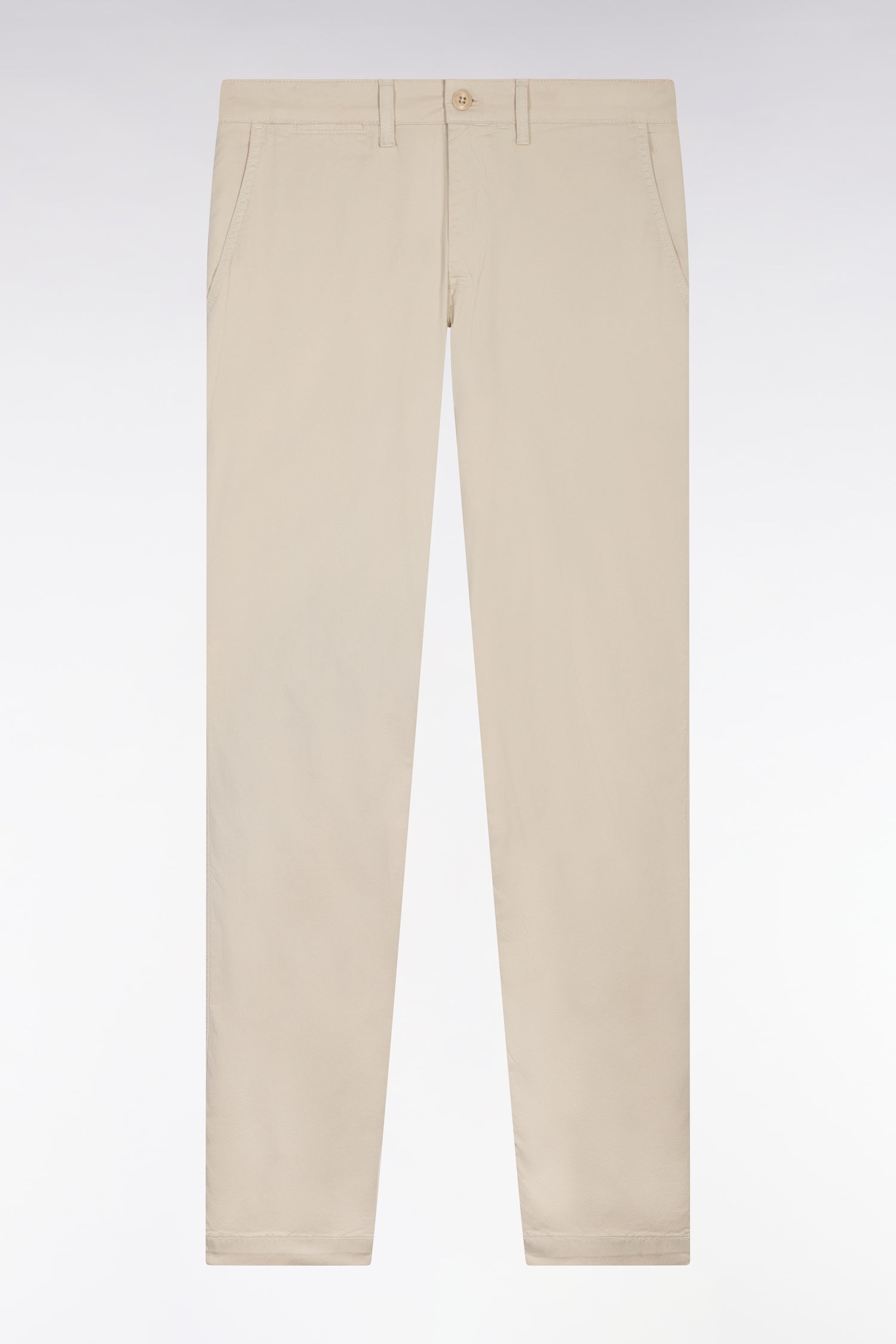 Pantalon chino regular en coton stretch beige EDEN PARK