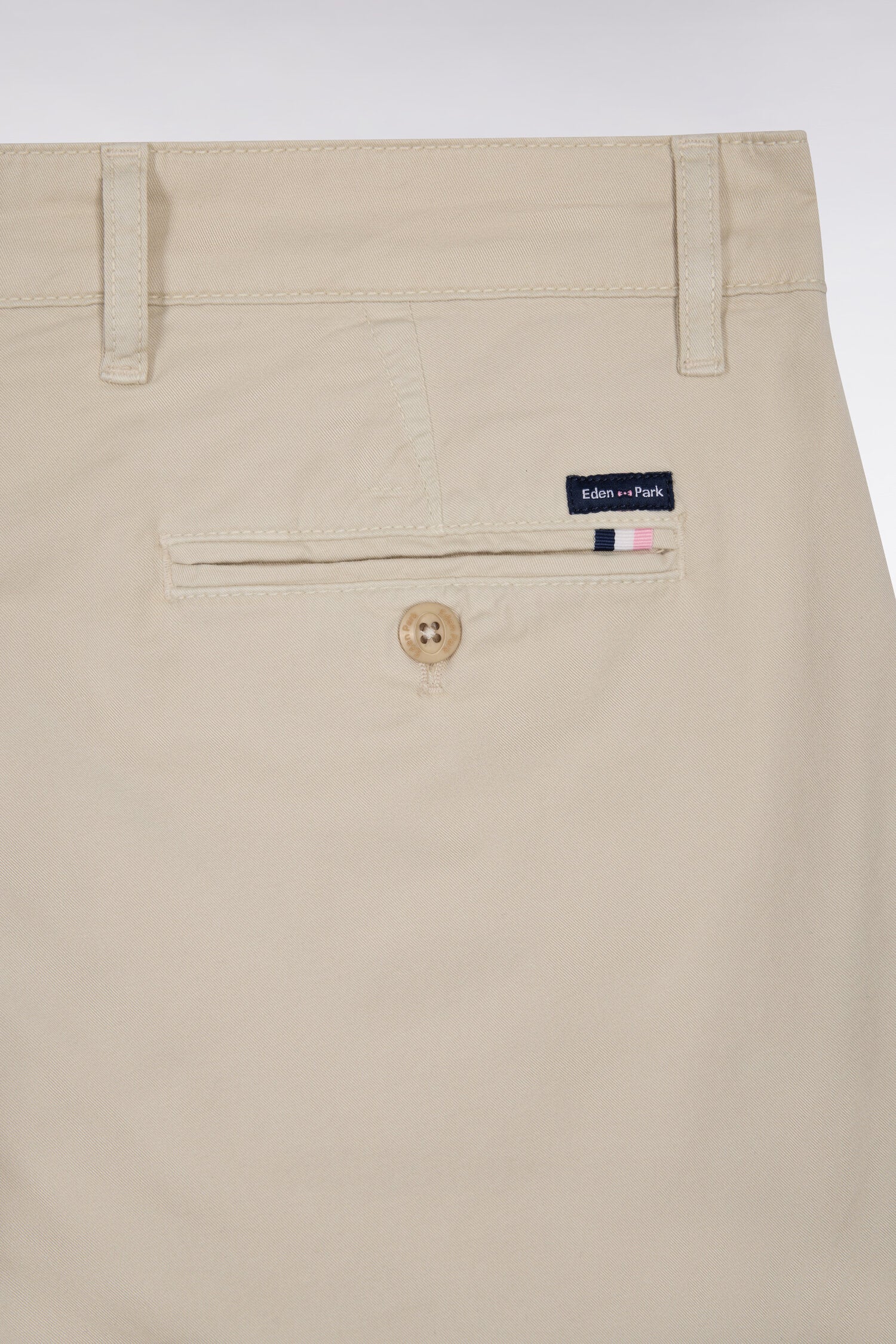 Pantalon chino regular en coton stretch beige EDEN PARK