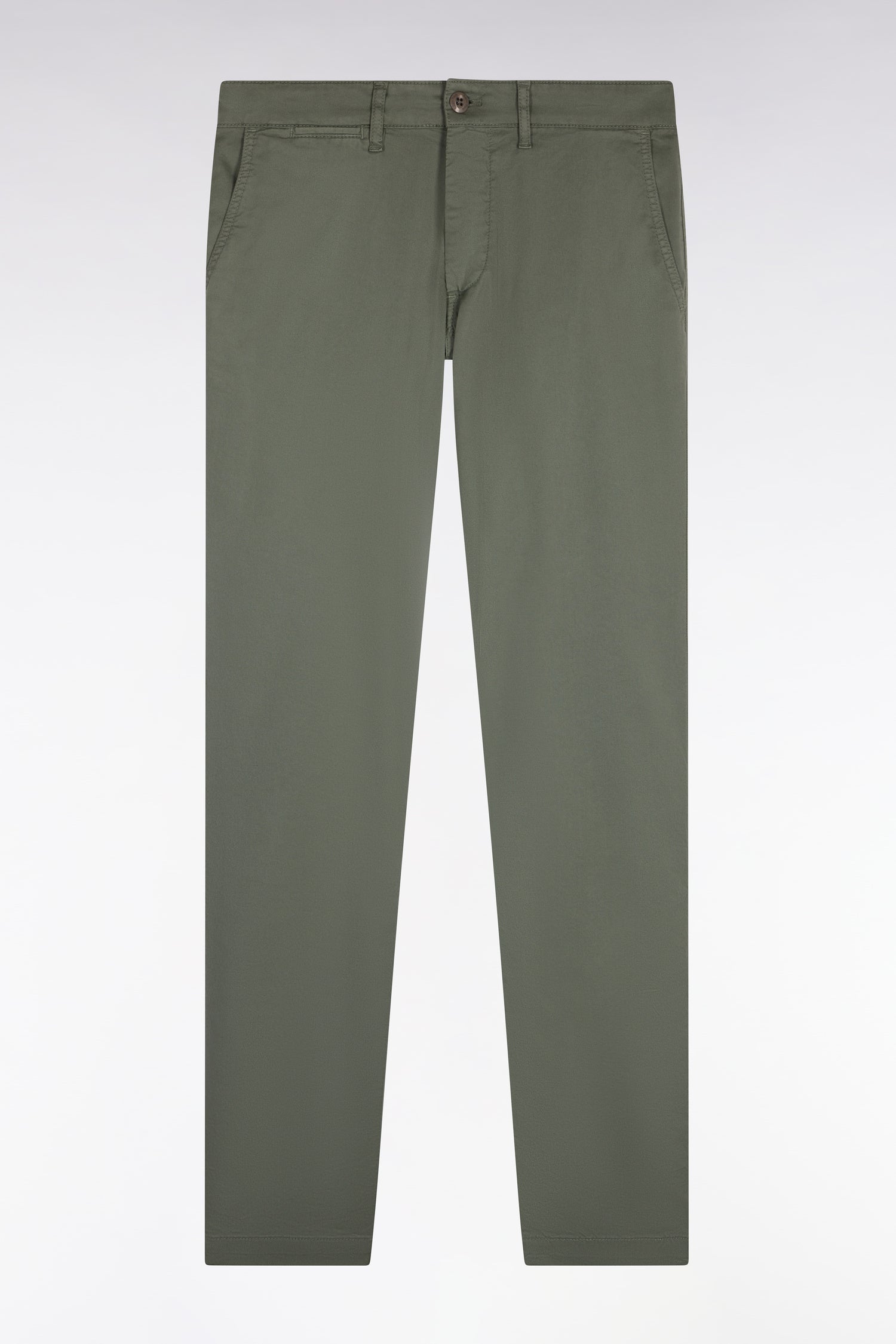 Pantalon chino regular en coton stretch kaki EDEN PARK