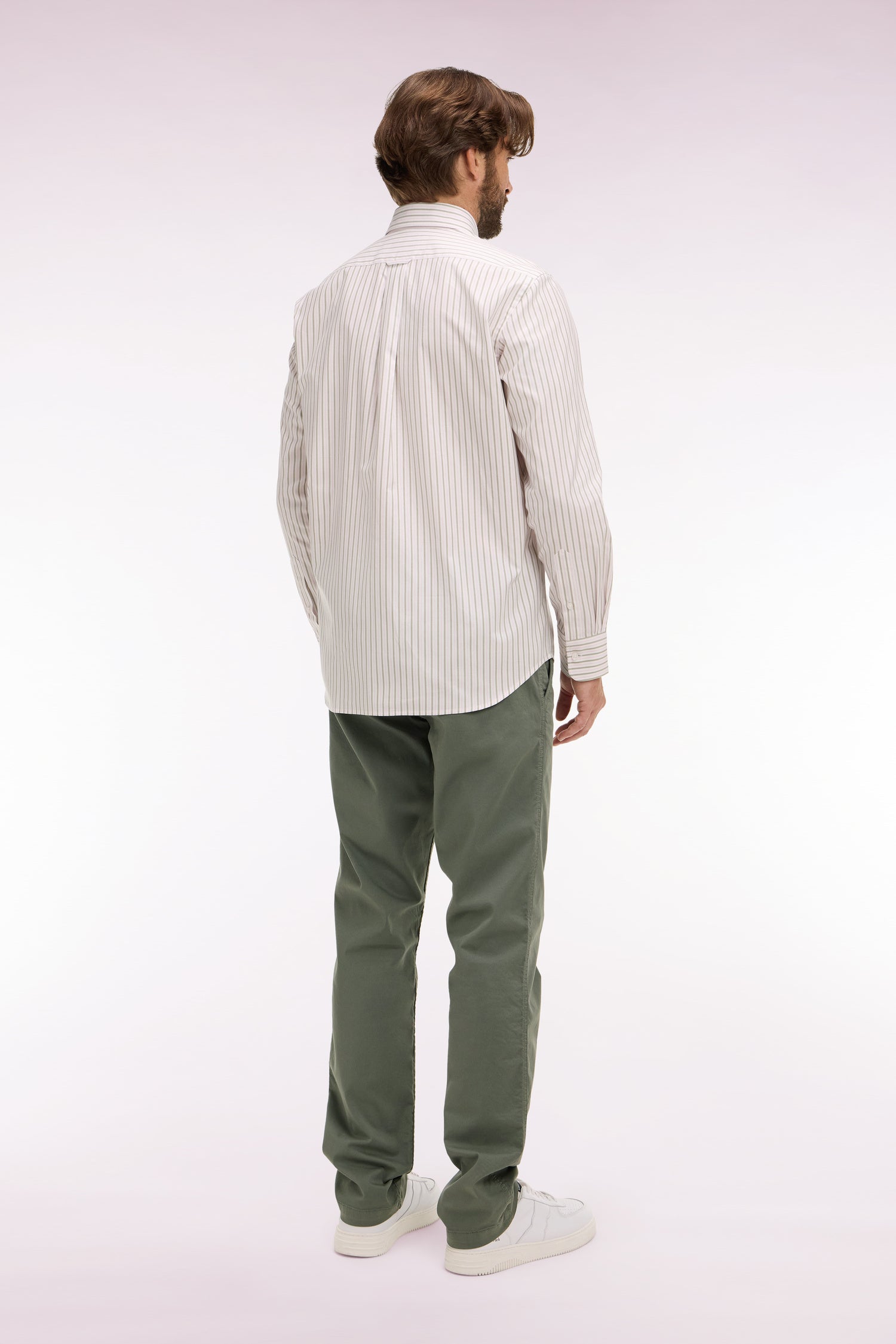 Pantalon chino regular en coton stretch kaki EDEN PARK