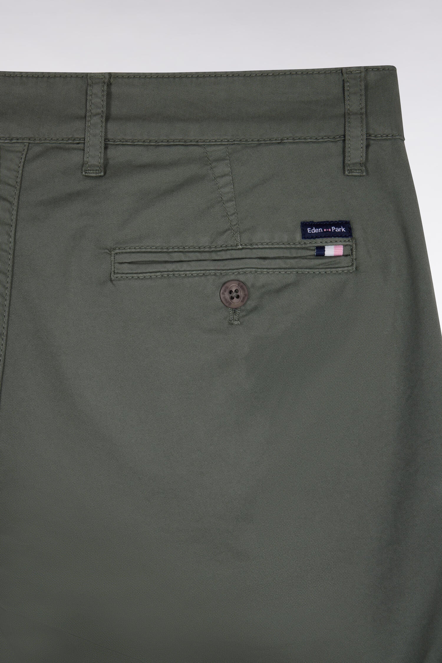 Pantalon chino regular en coton stretch kaki EDEN PARK