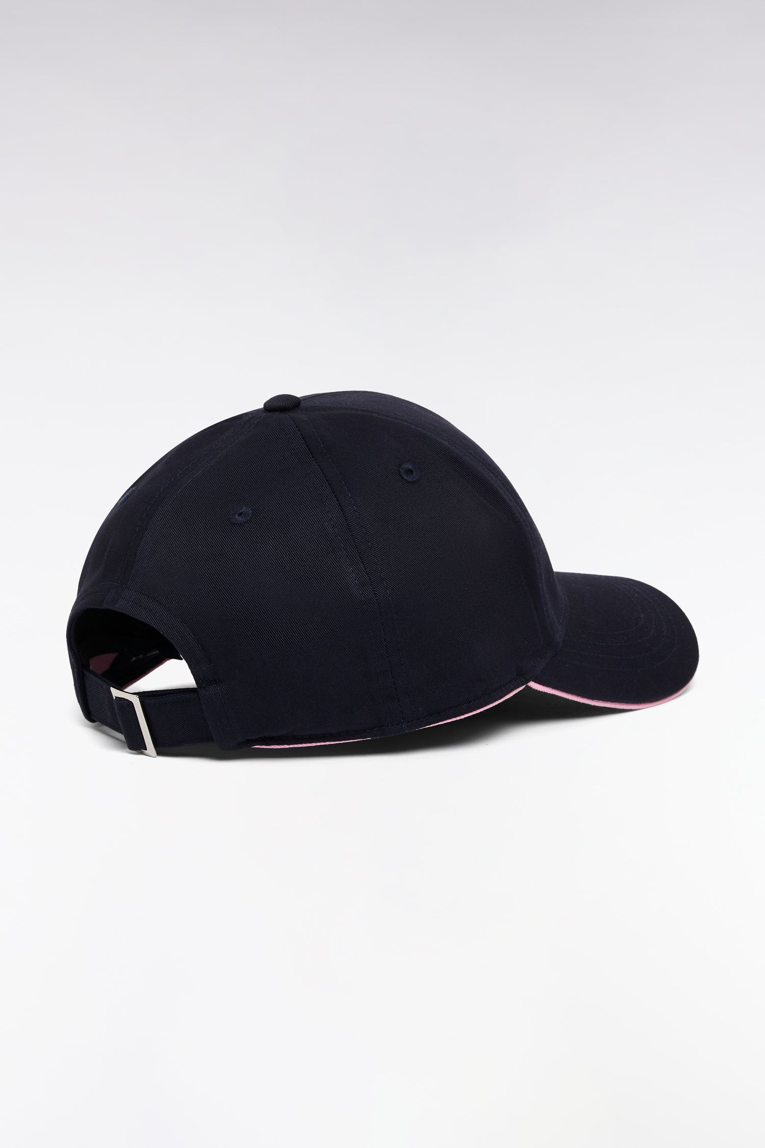 Casquette en twill de coton marine passepoil rose EDEN PARK
