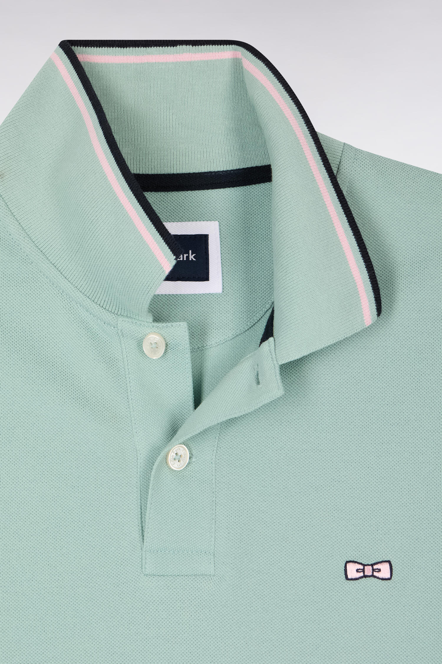 Polo à manches courtes en coton vert d'eau EDEN PARK