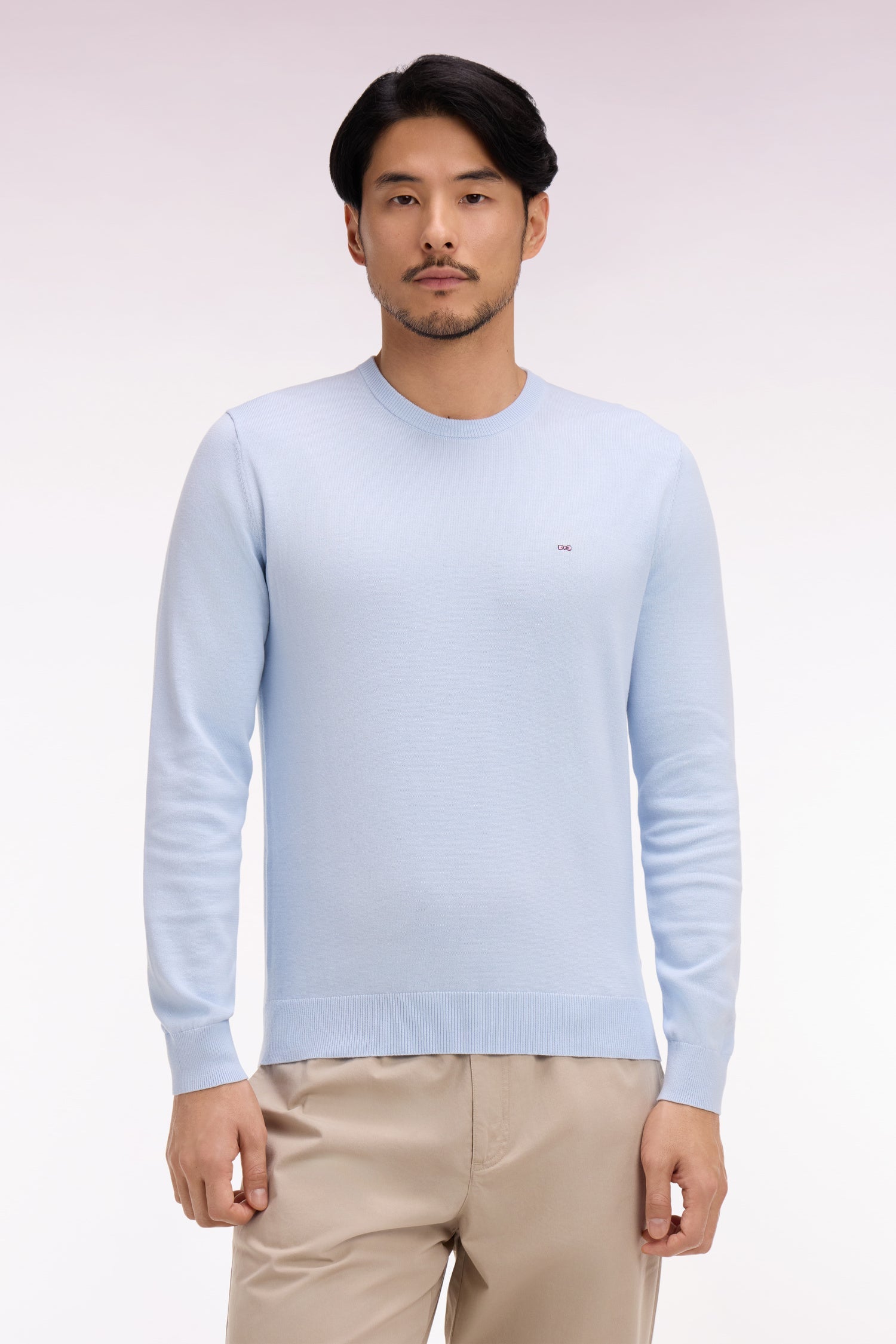 Pull col rond en coton ciel EDEN PARK