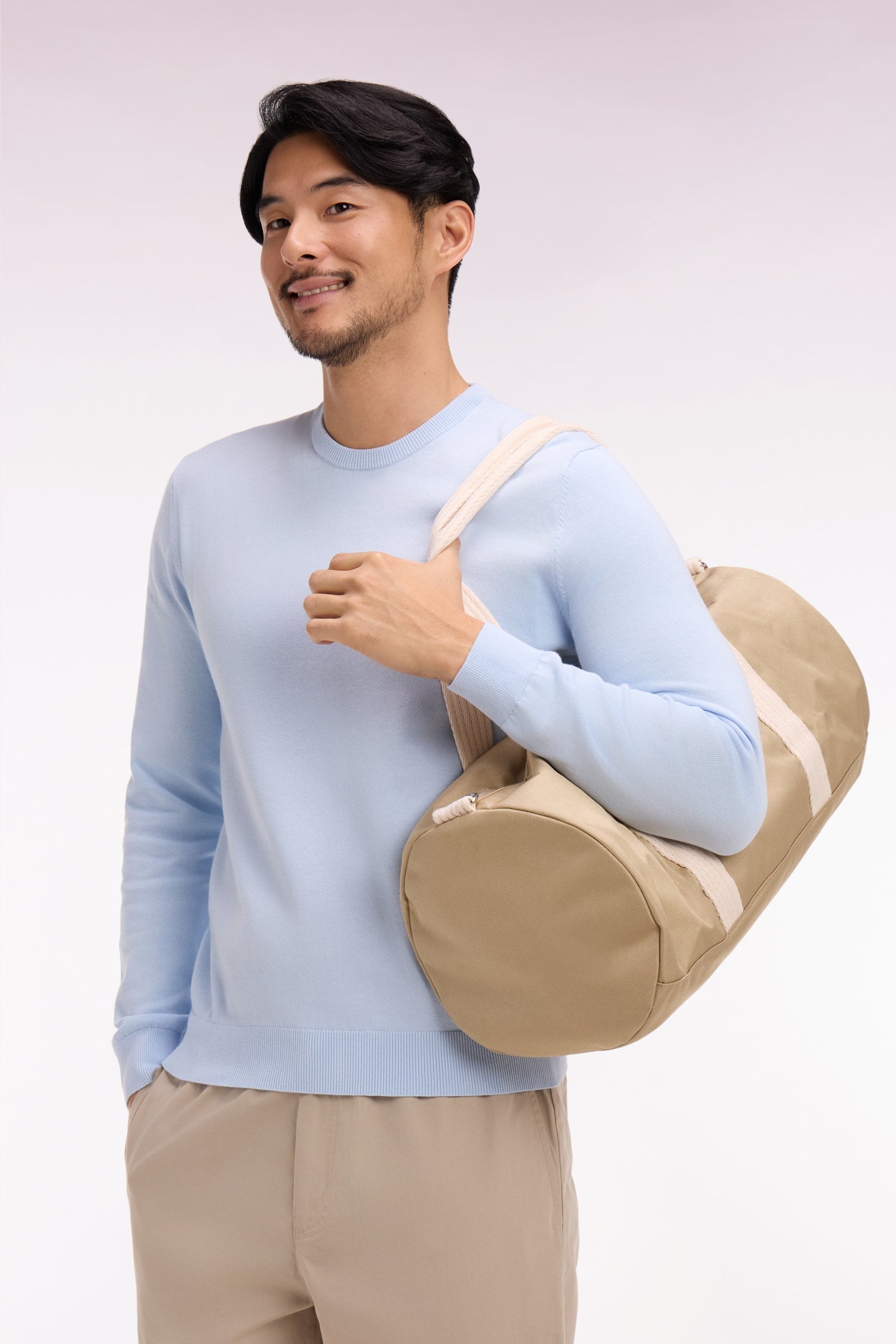 Pull col rond en coton ciel EDEN PARK
