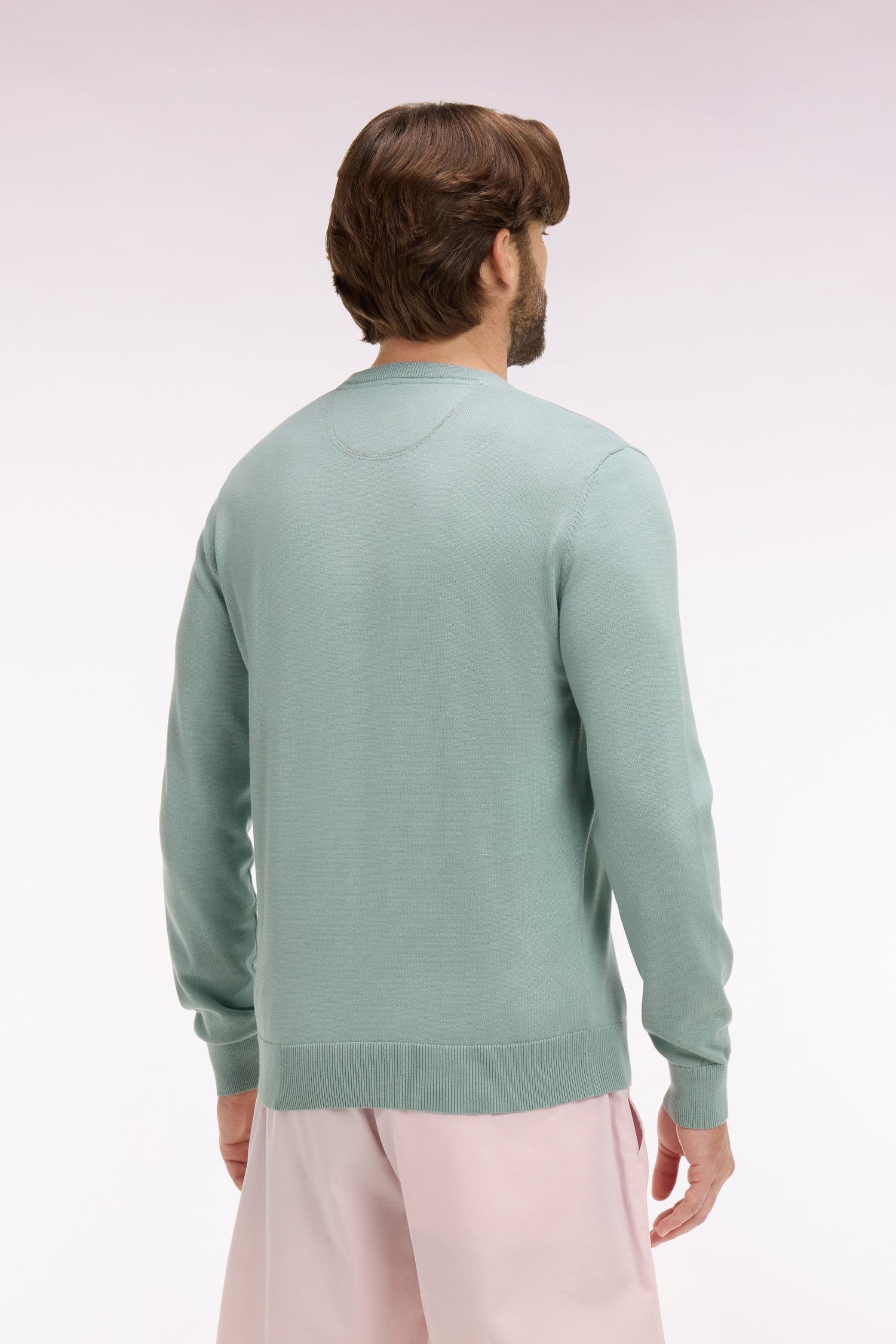 Pull col rond en coton vert EDEN PARK