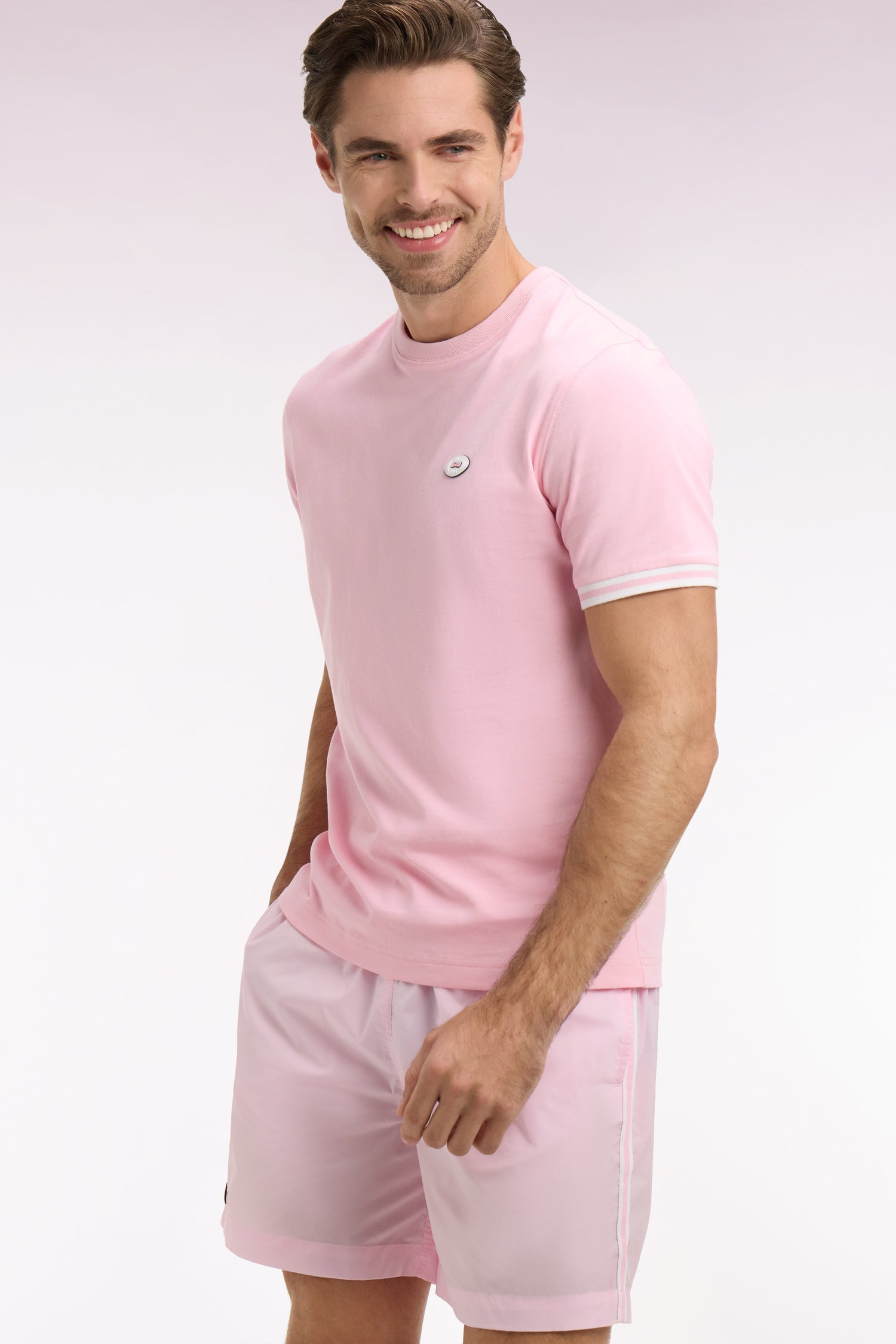 T-shirt à manches courtes en coton rose EDEN PARK