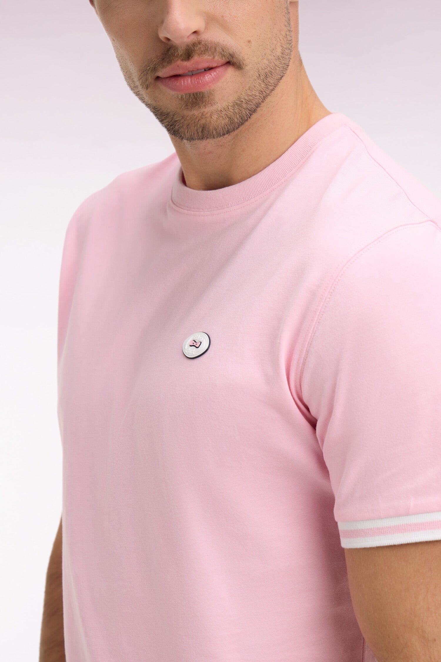 T-shirt à manches courtes en coton rose EDEN PARK