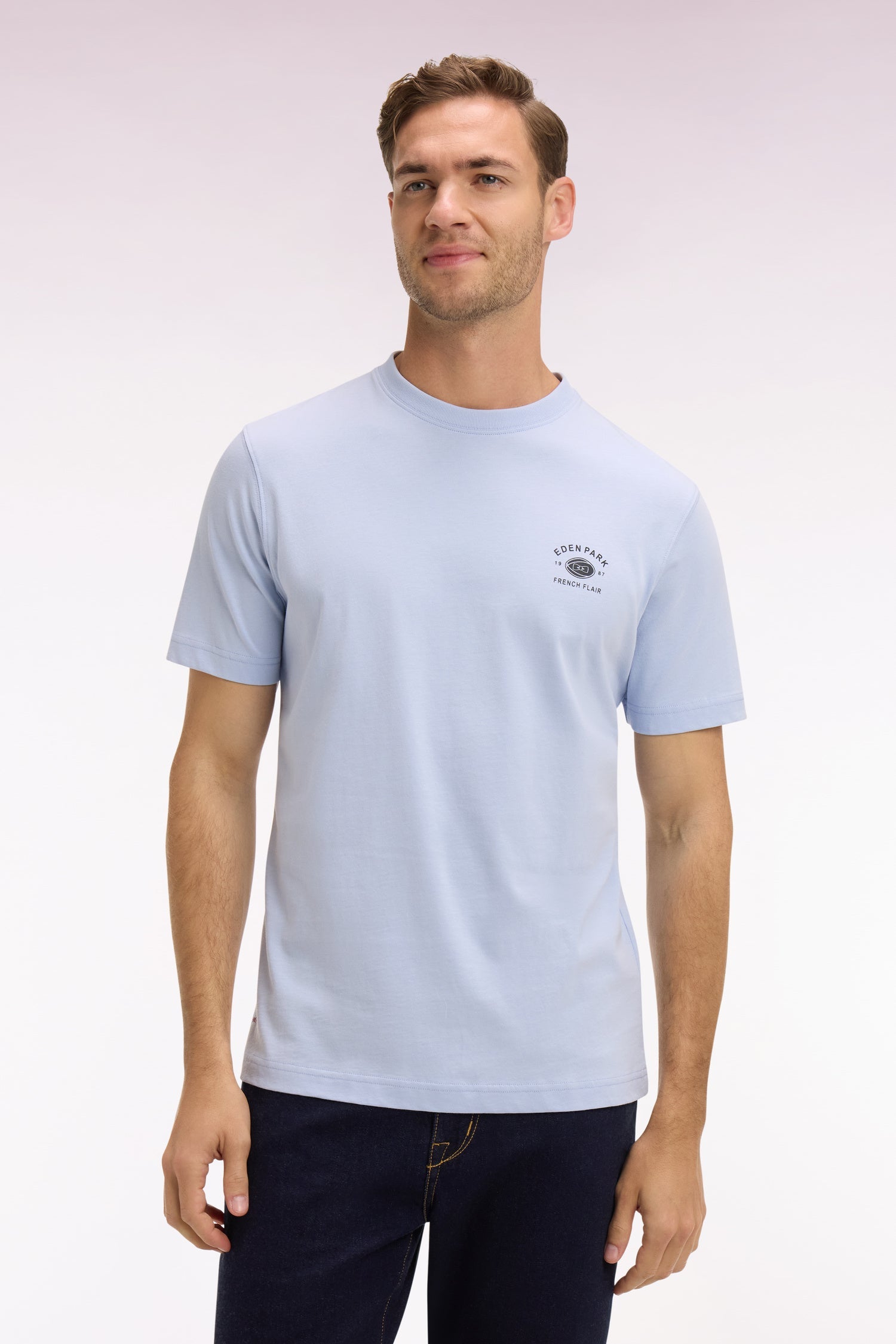 T-shirt à manches courtes sérigraphié gris clair EDEN PARK