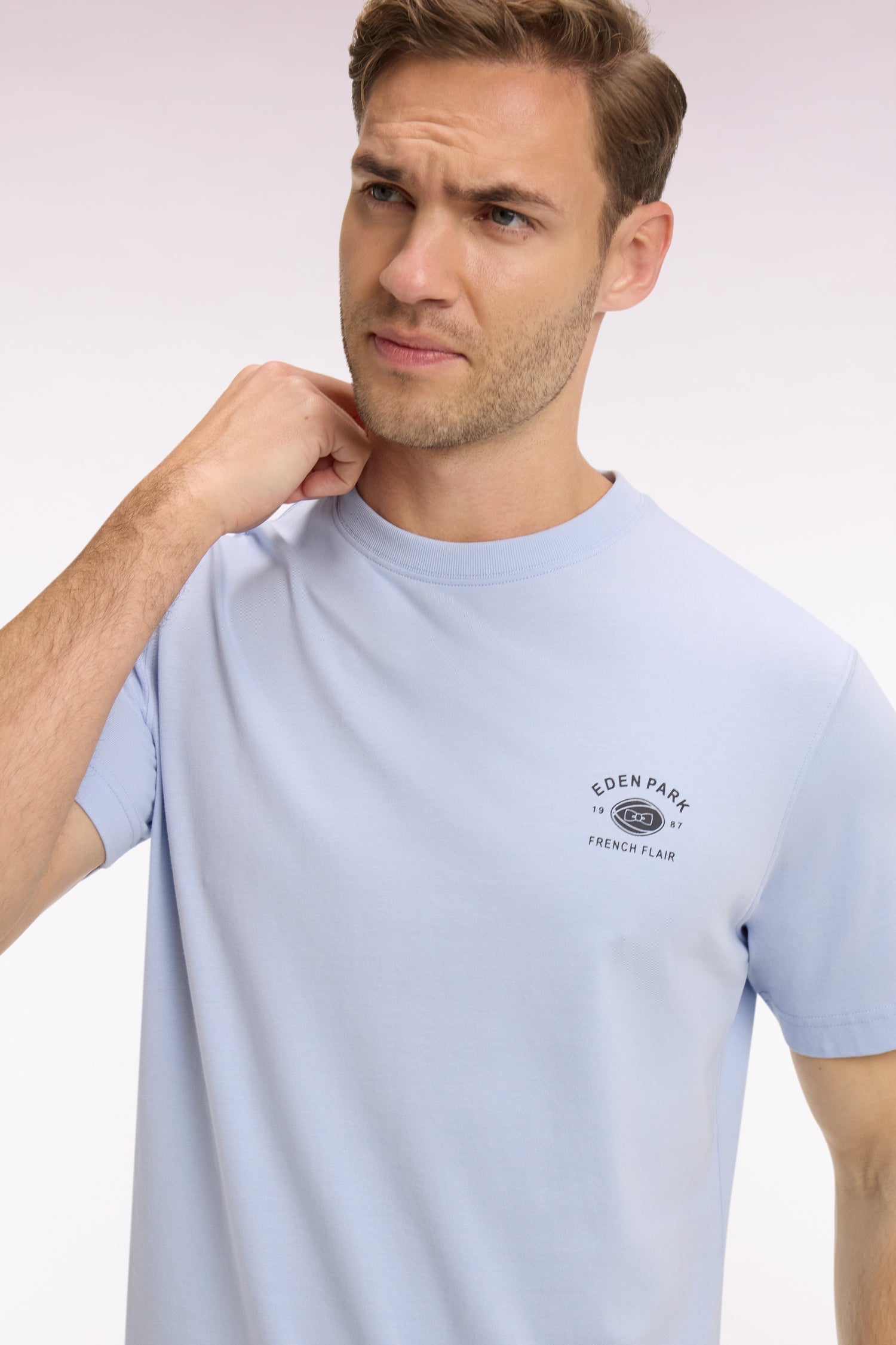 T-shirt à manches courtes sérigraphié gris clair EDEN PARK