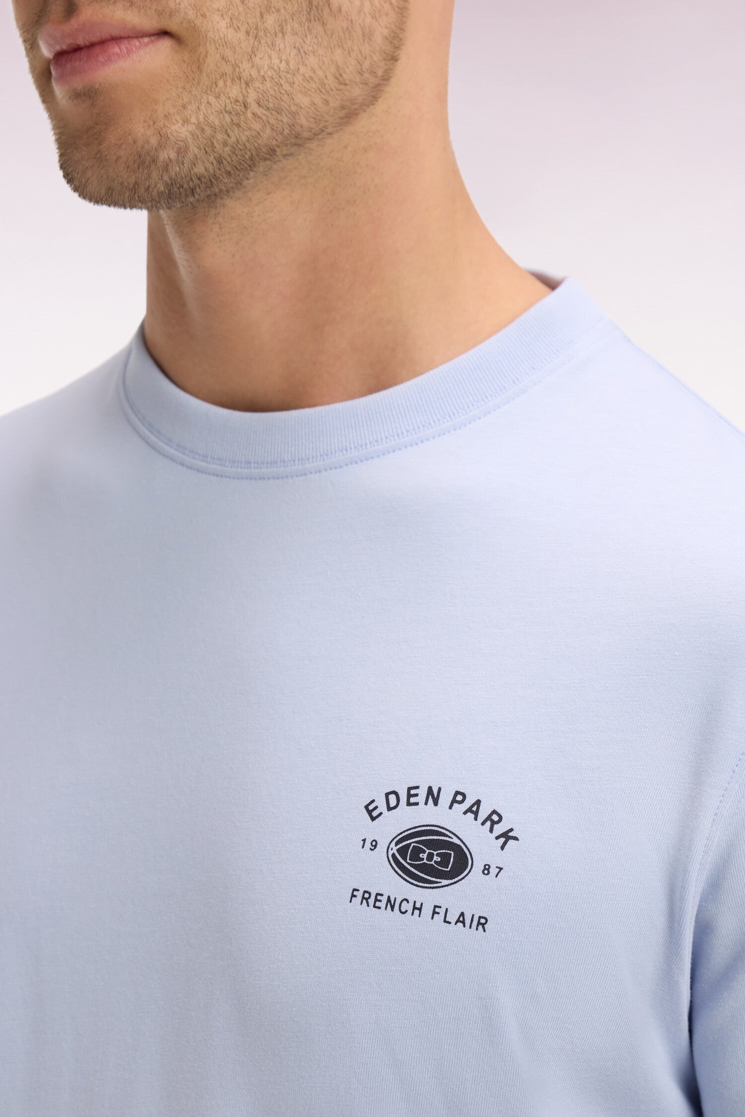 T-shirt à manches courtes sérigraphié gris clair EDEN PARK