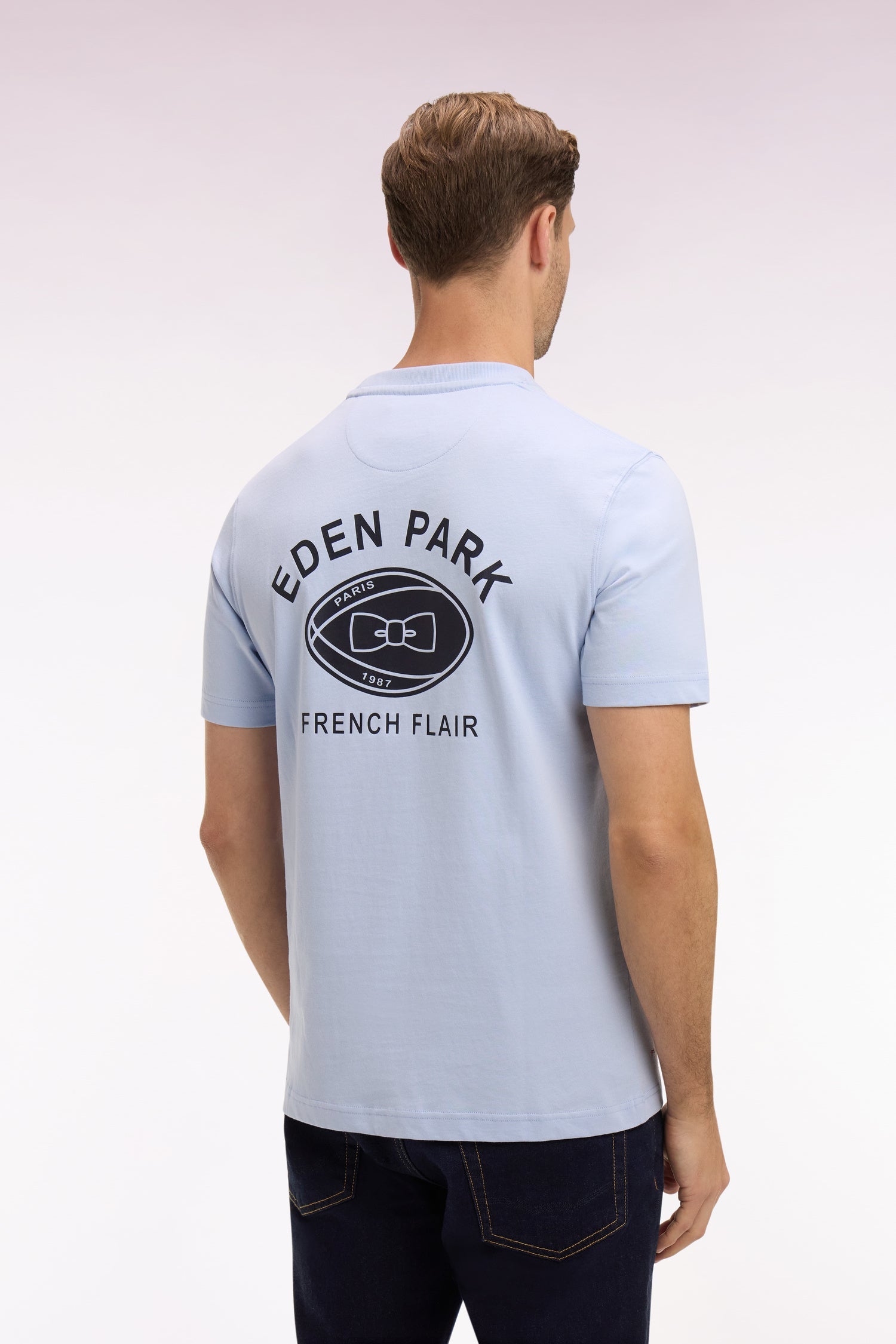 T-shirt à manches courtes sérigraphié gris clair EDEN PARK