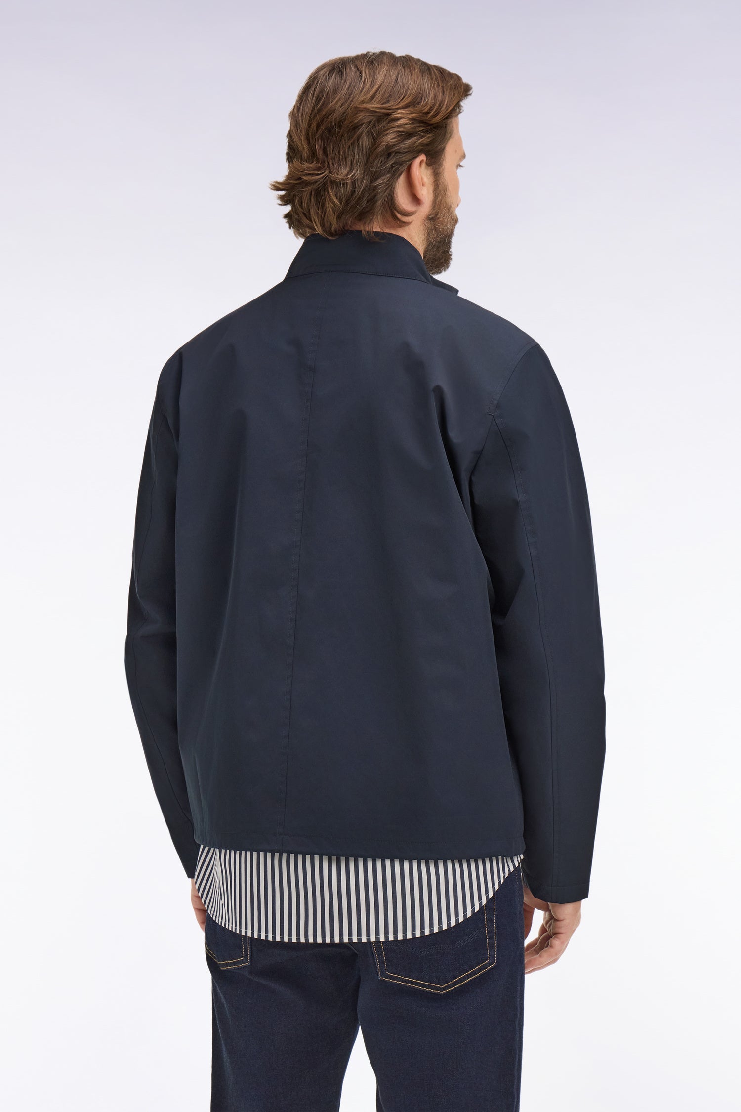 Blouson à col motard en nylon marine EDEN PARK