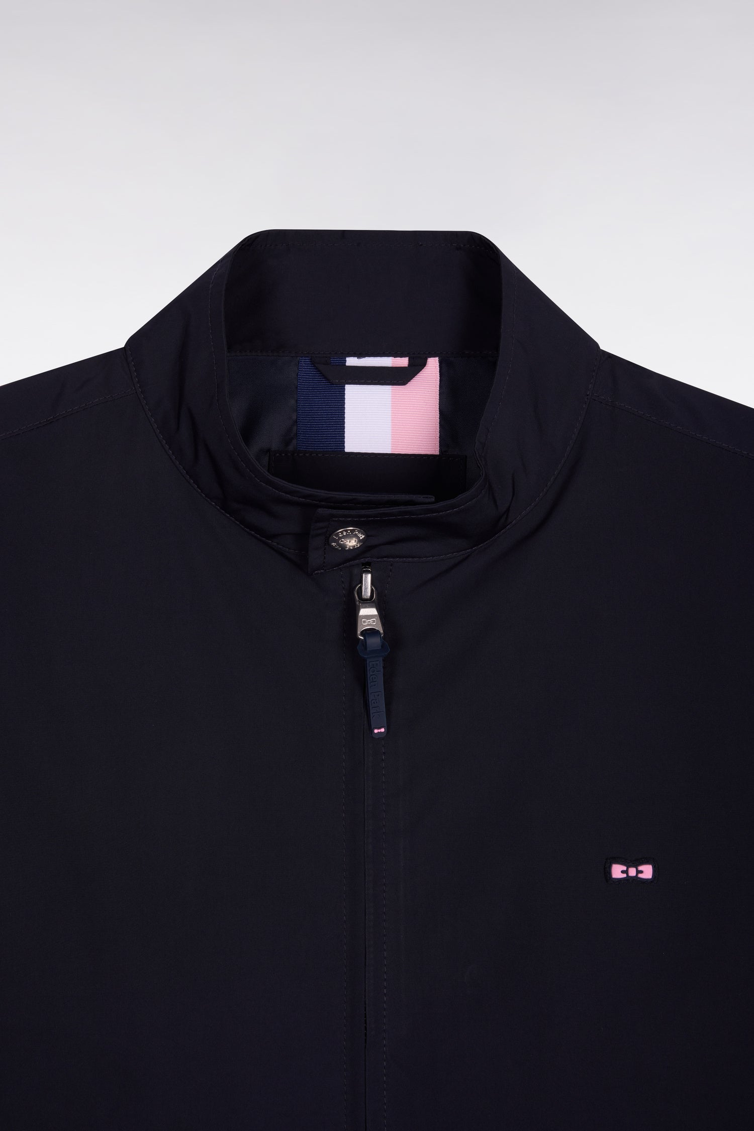 Blouson à col motard en nylon marine EDEN PARK